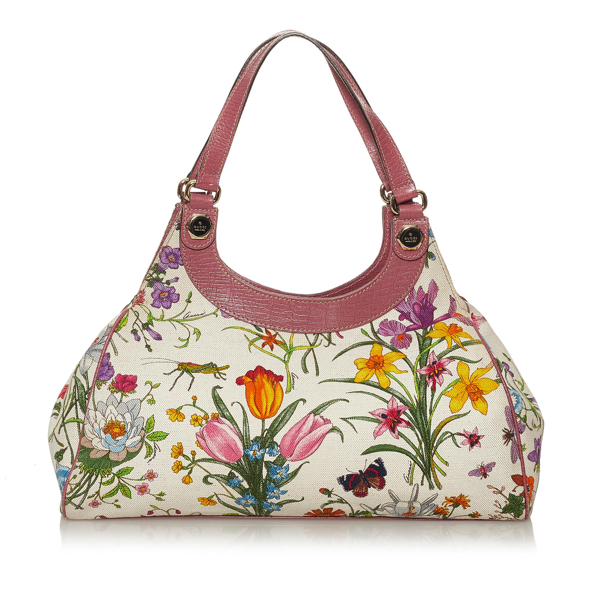 Gucci Flora Canvas Shoulder Bag (SHG-28350)