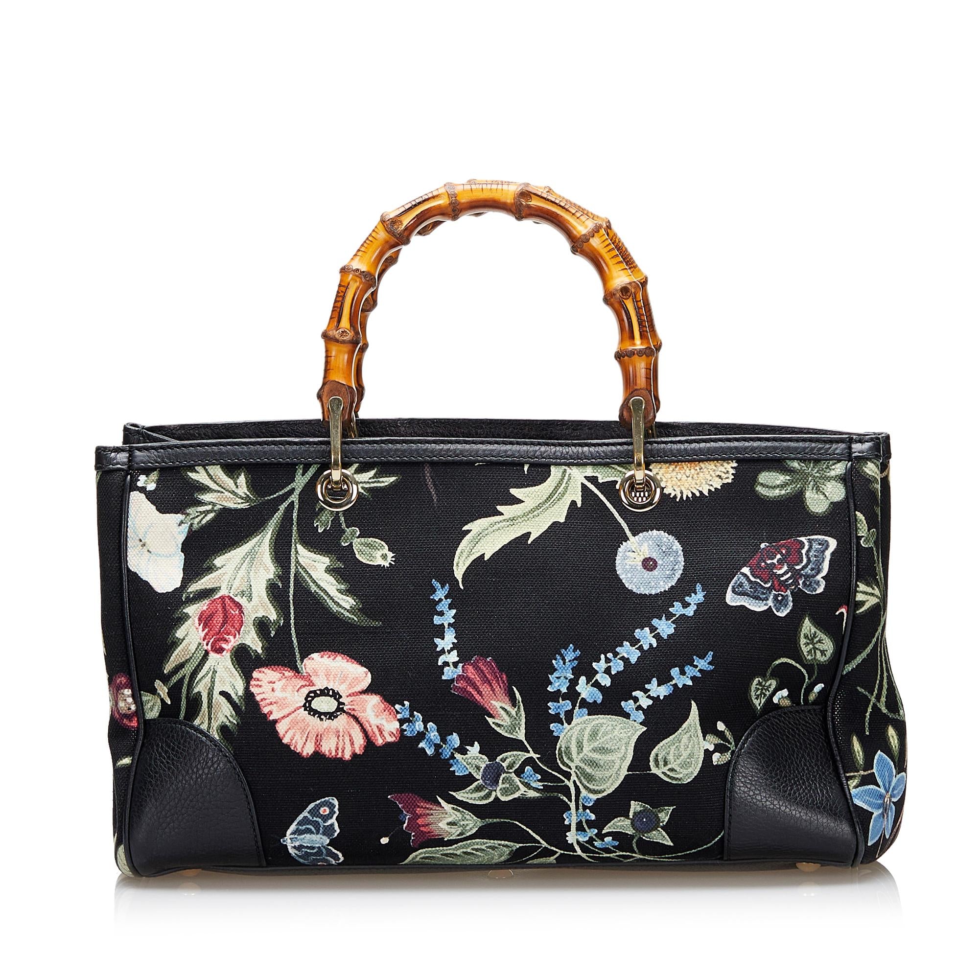 Gucci Flora Knight Bamboo Shopper (SHG-36705)