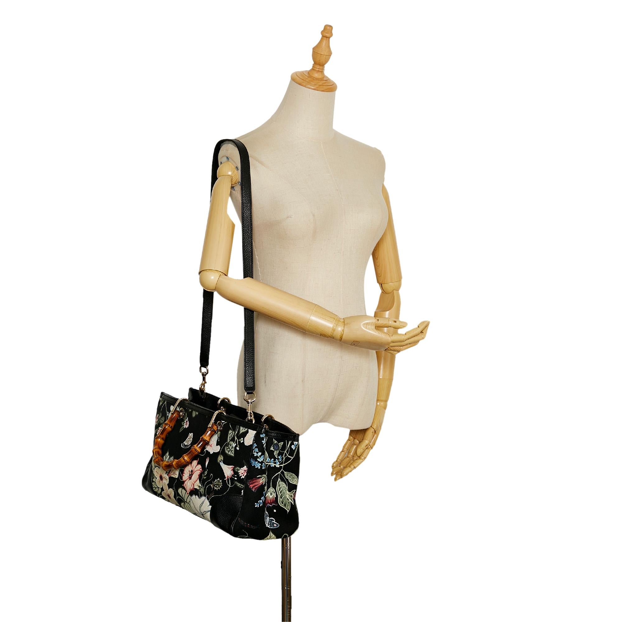 Gucci Flora Knight Bamboo Shopper (SHG-36705)