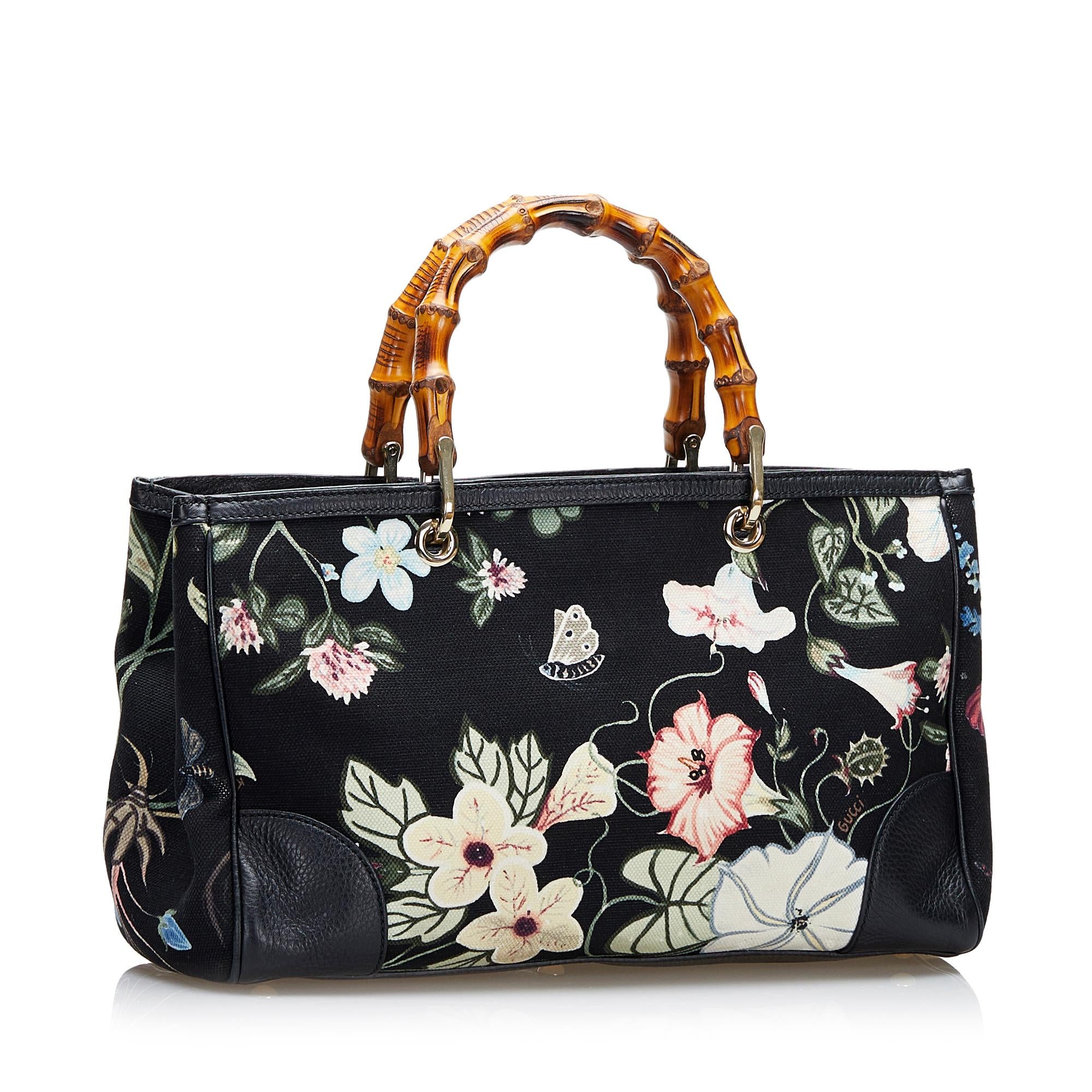 Gucci Flora Knight Bamboo Shopper (SHG-36705)