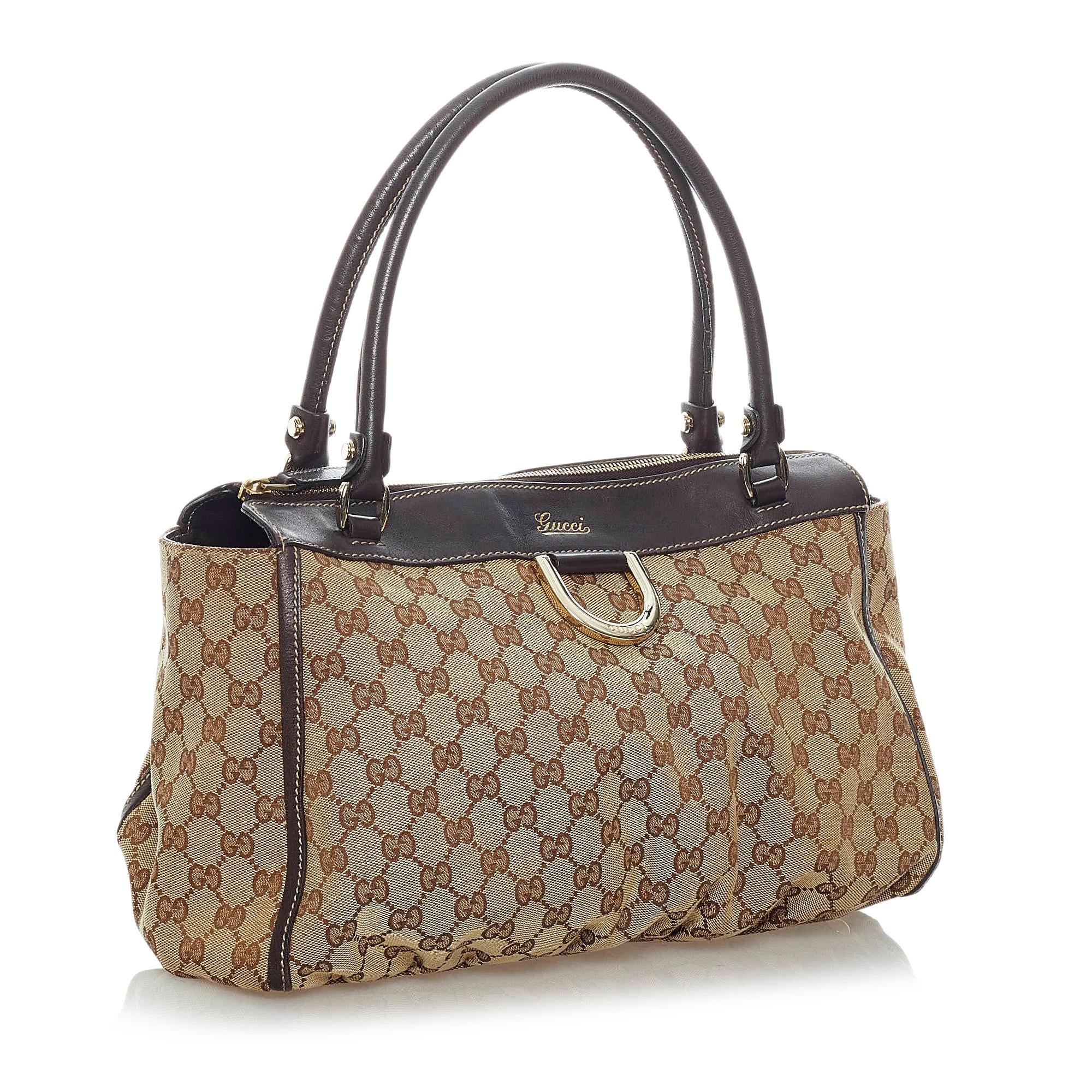 Gucci GG Abbey-D Ring Canvas Tote Bag (SHG-30364)