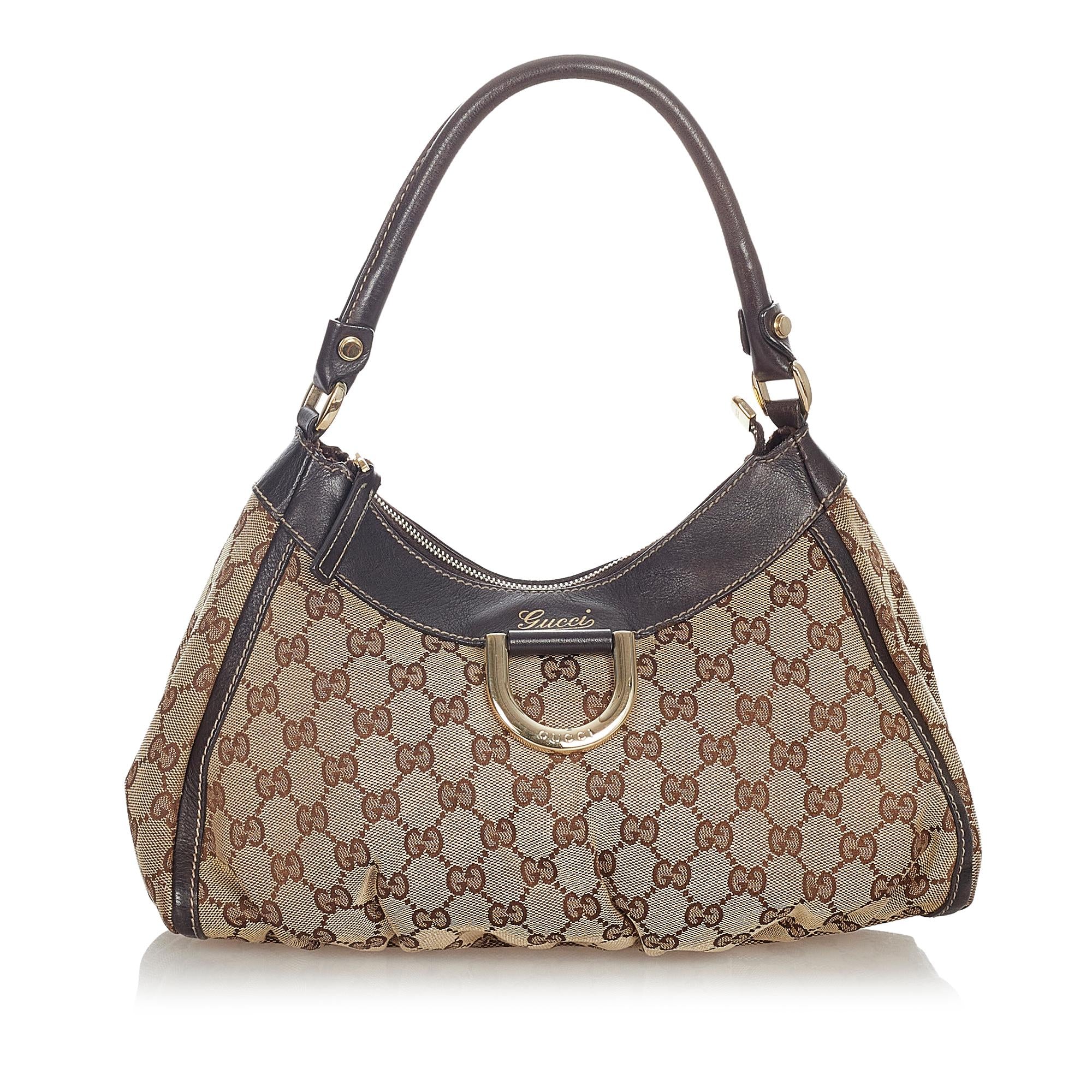 Gucci GG Canvas Abbey D-Ring Shoulder Bag (SHG-23632)