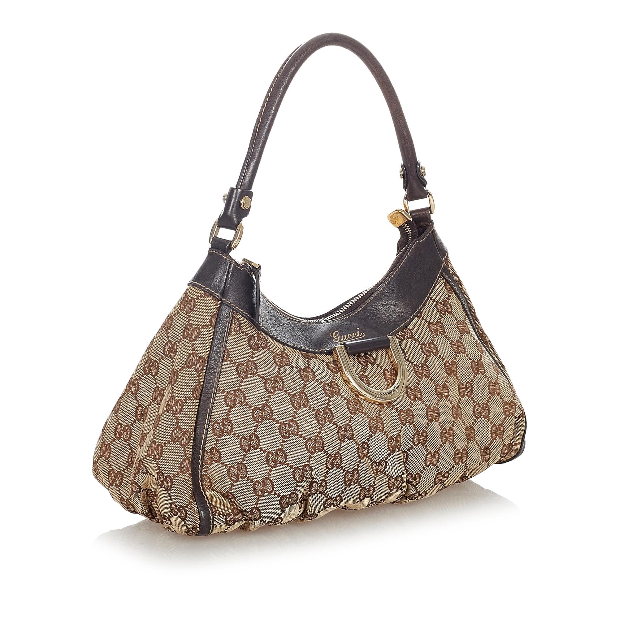 Gucci GG Canvas Abbey D-Ring Shoulder Bag (SHG-23632)