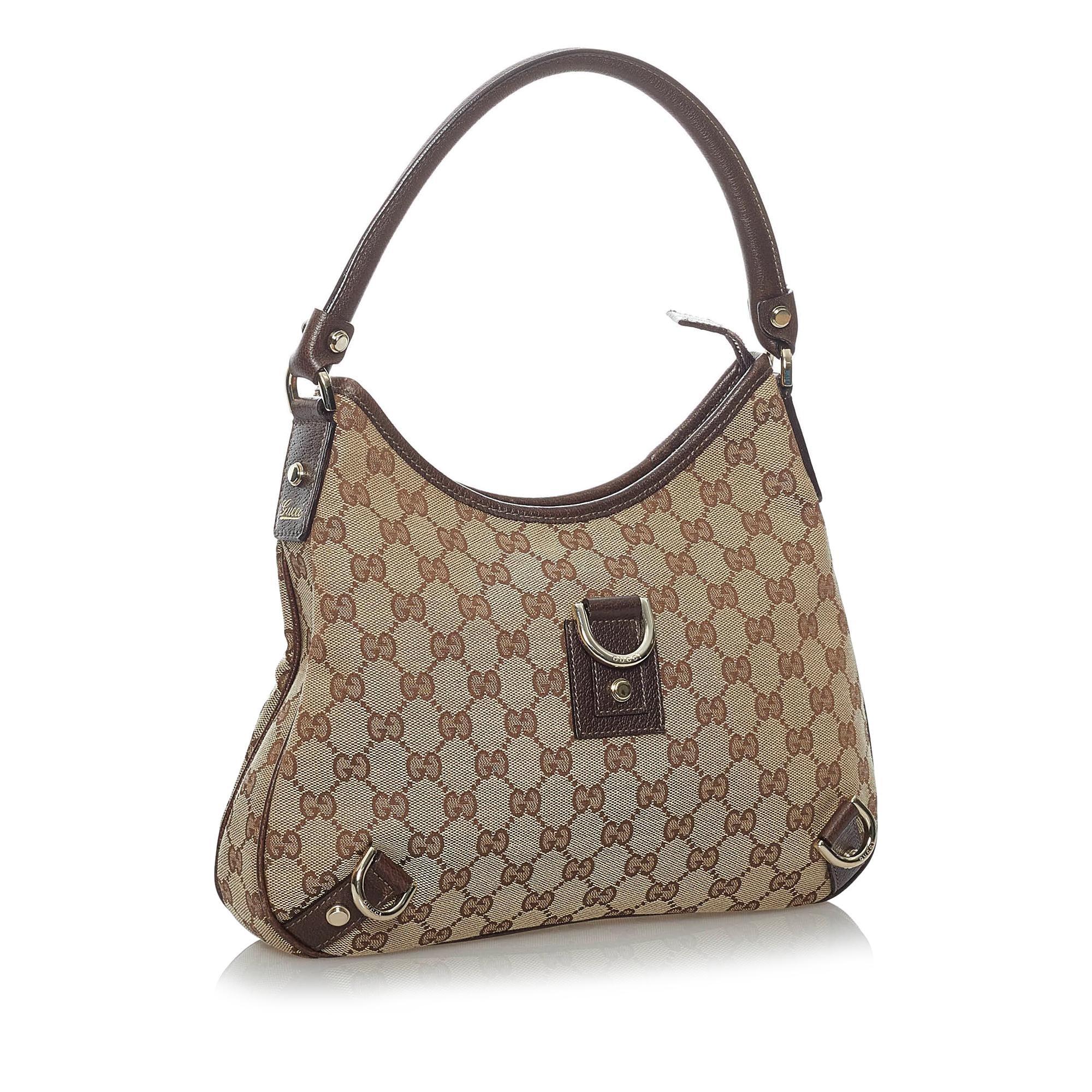 Gucci GG Canvas Abbey D-Ring Shoulder Bag (SHG-30006)