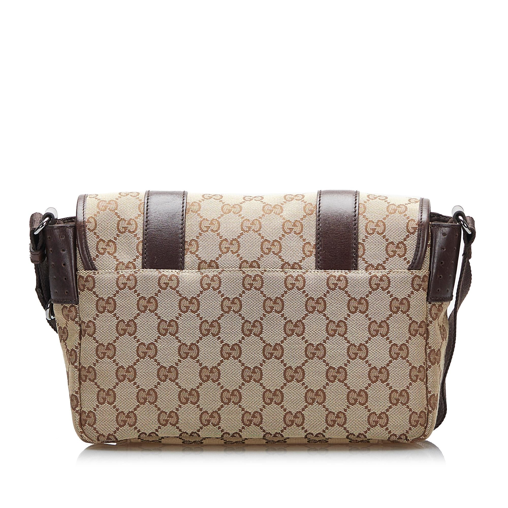 Gucci GG Canvas Belt Flap Messenger (SHG-gesAaY)