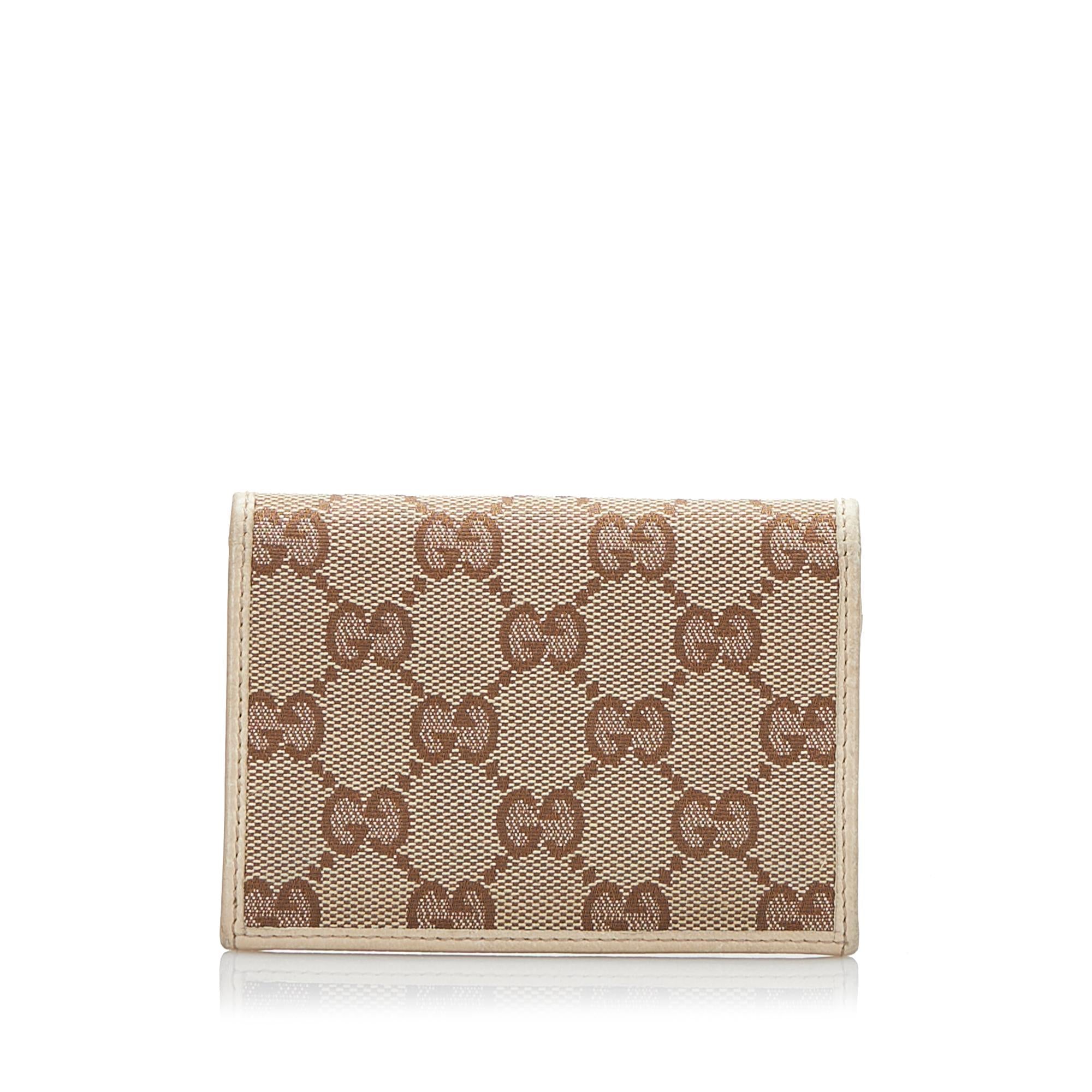 Gucci GG Canvas D-Ring Card Holder (SHG-b43eqy)