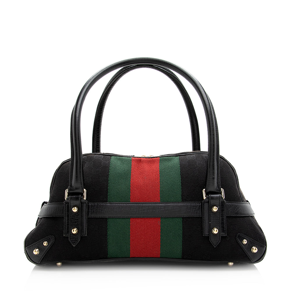 Gucci GG Canvas Web Horsebit Boston Bag (SHF-20566)