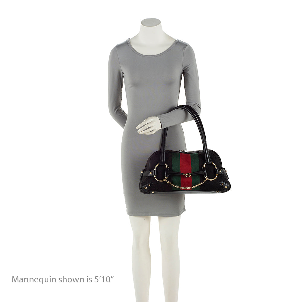 Gucci GG Canvas Web Horsebit Boston Bag (SHF-20566)