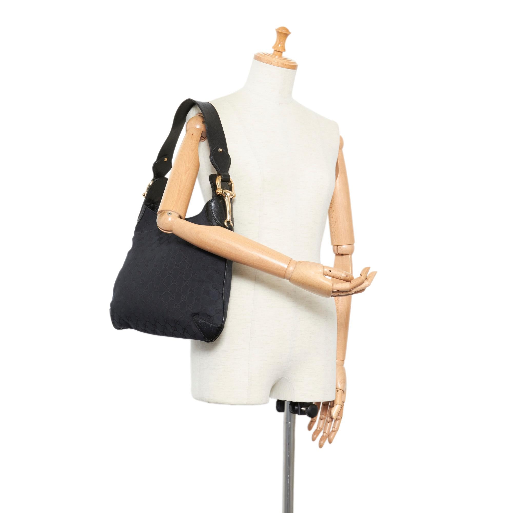 Gucci GG Canvas Horsebit Creole Shoulder Bag (SHG-32128)