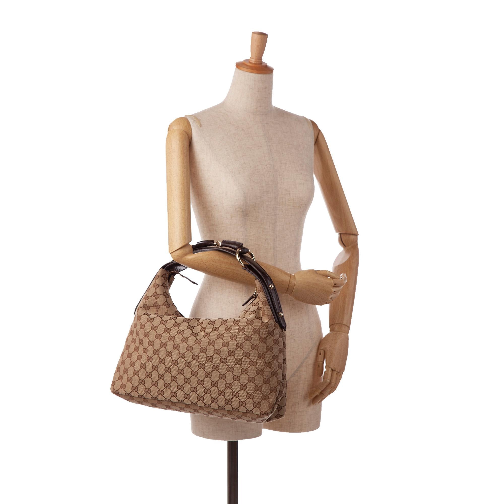 Gucci GG Canvas Horsebit Hobo (SHG-i65Xy9)