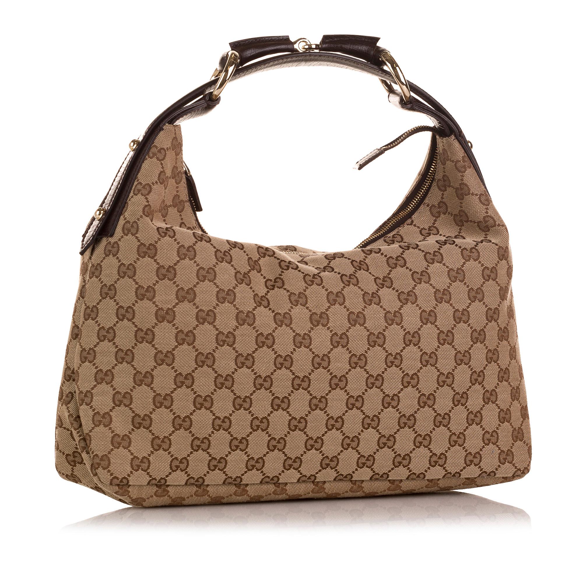 Gucci GG Canvas Horsebit Hobo (SHG-i65Xy9)