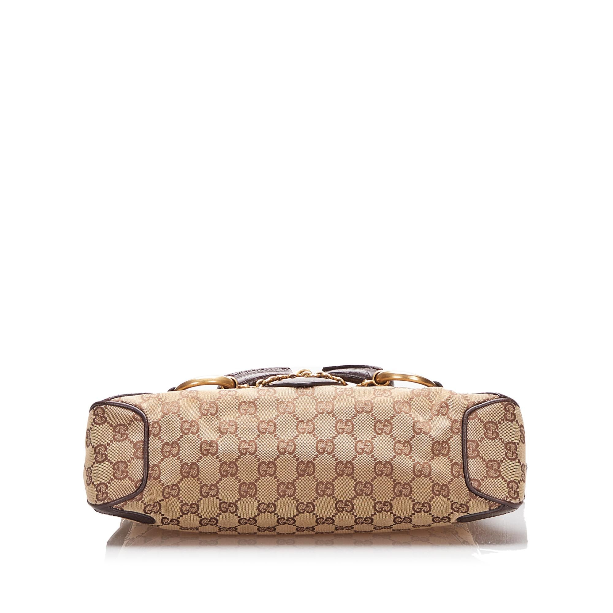 Gucci GG Canvas Horsebit Shoulder Bag (SHG-cAREcT)
