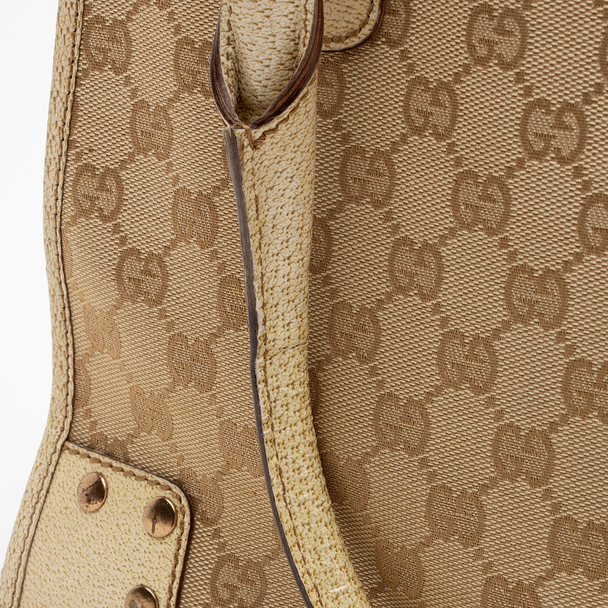 Gucci GG Canvas Studded Tote (SHF-22871)
