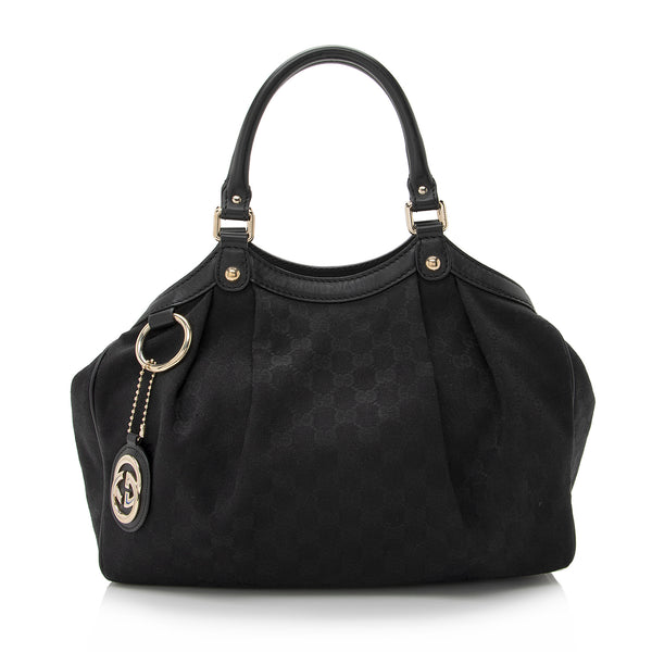 Gucci Sukey GG Monogram Black Hobo Shoulder Bag