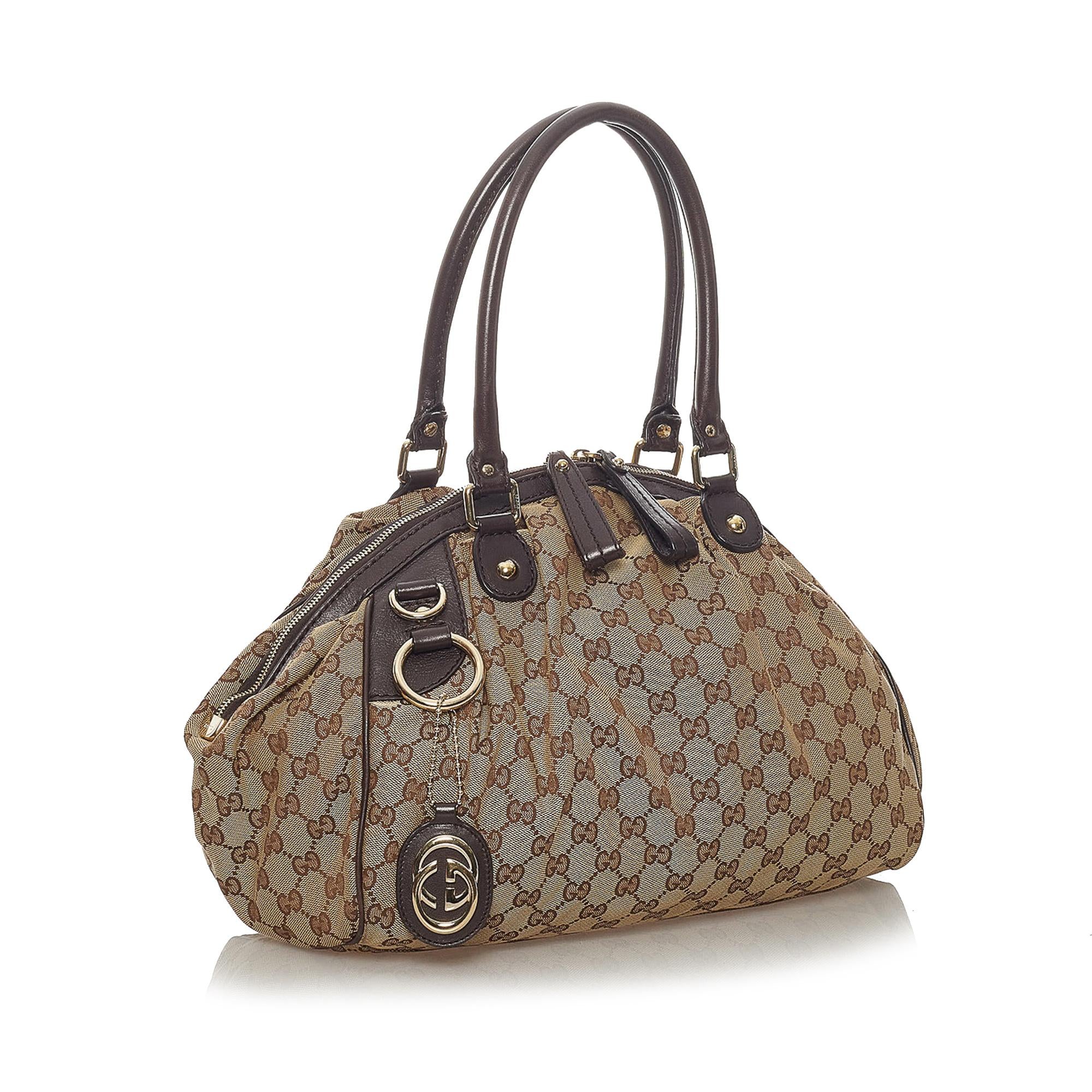 Gucci GG Canvas Sukey Satchel (SHG-28361)