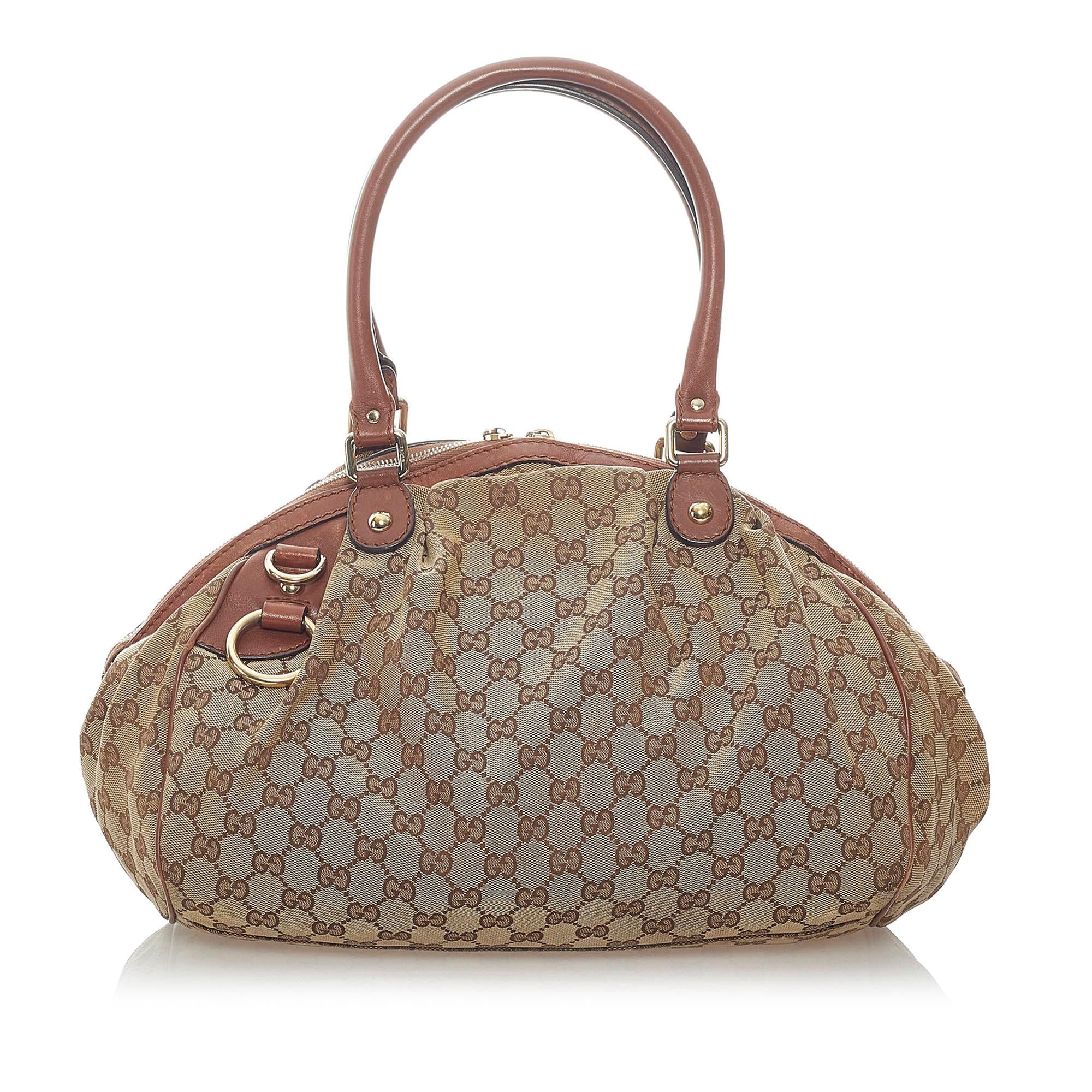 Gucci GG Canvas Sukey Satchel (SHG-32301)