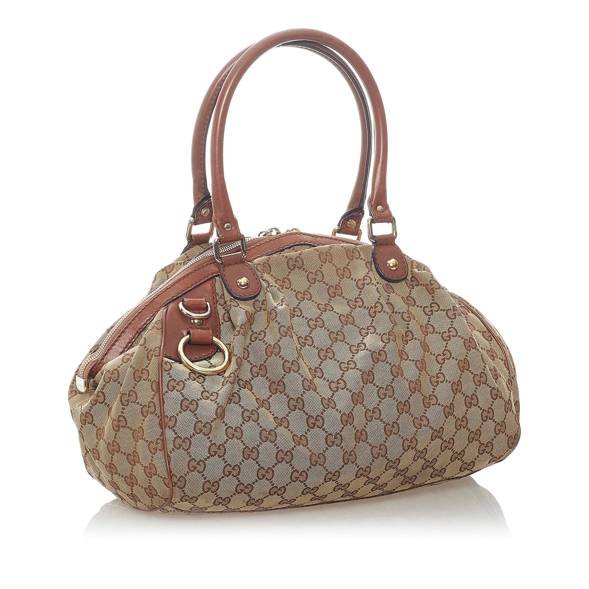 Gucci GG Canvas Sukey Satchel (SHG-32301)