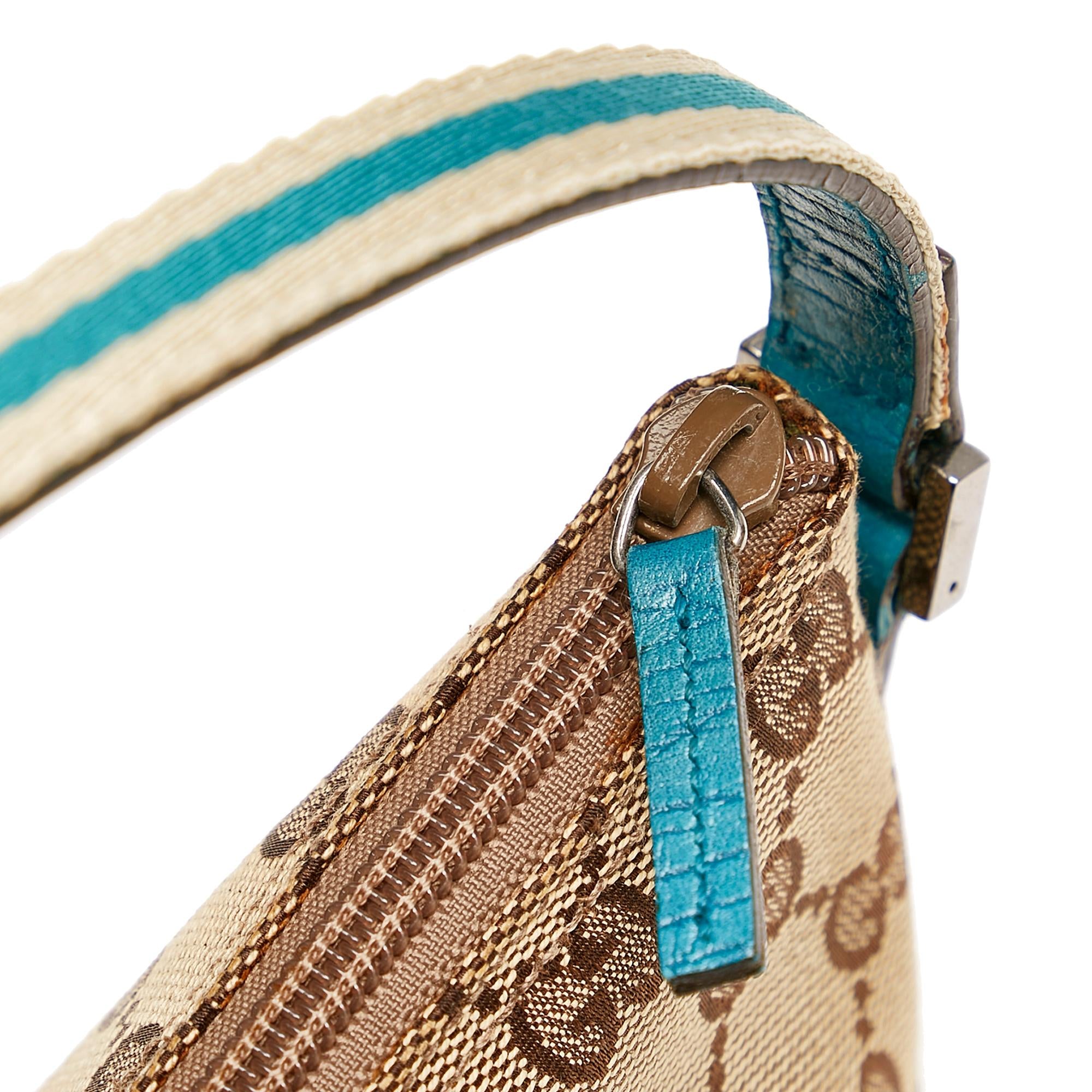 Gucci GG Canvas Web Boat Baguette (SHG-31063)