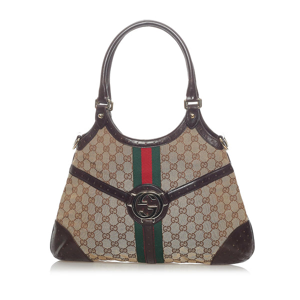 Gucci Vintage Monogram Canvas Shoulder Bag
