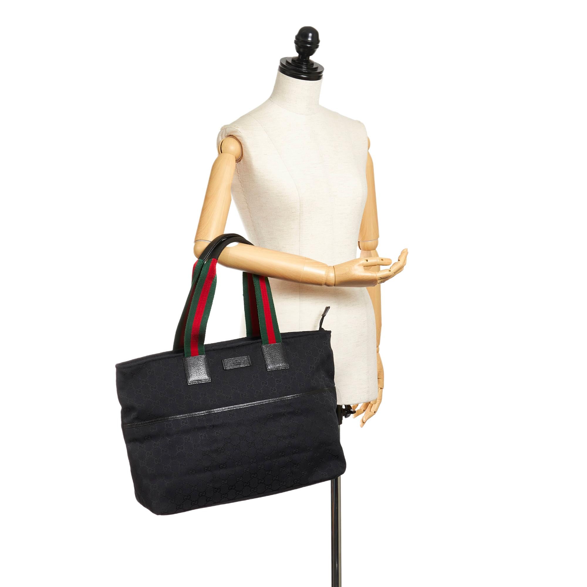 Gucci GG Canvas Web Tote Bag (SHG-32681)