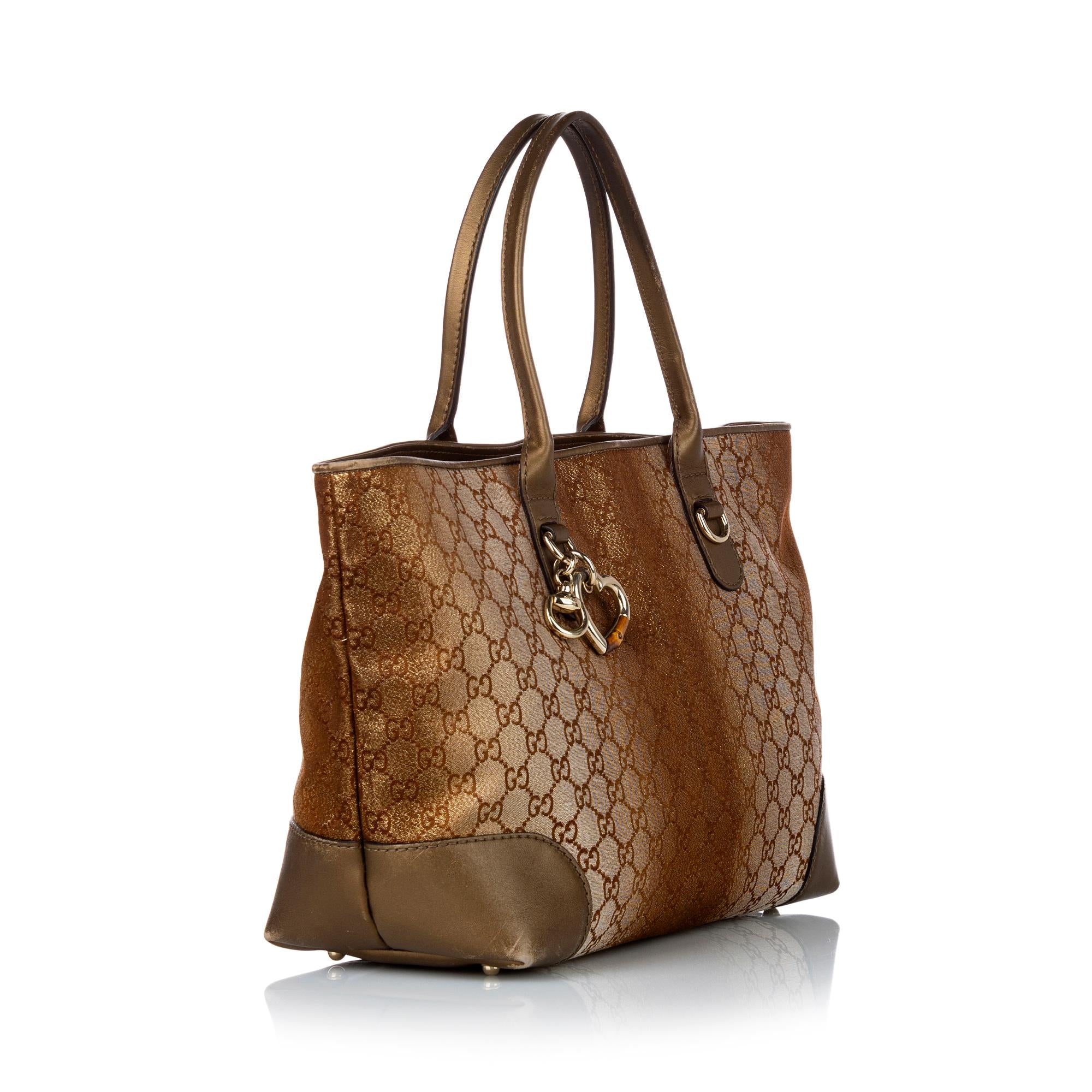 Gucci GG Lurex Heart Bit Tote Bag (SHG-30011)