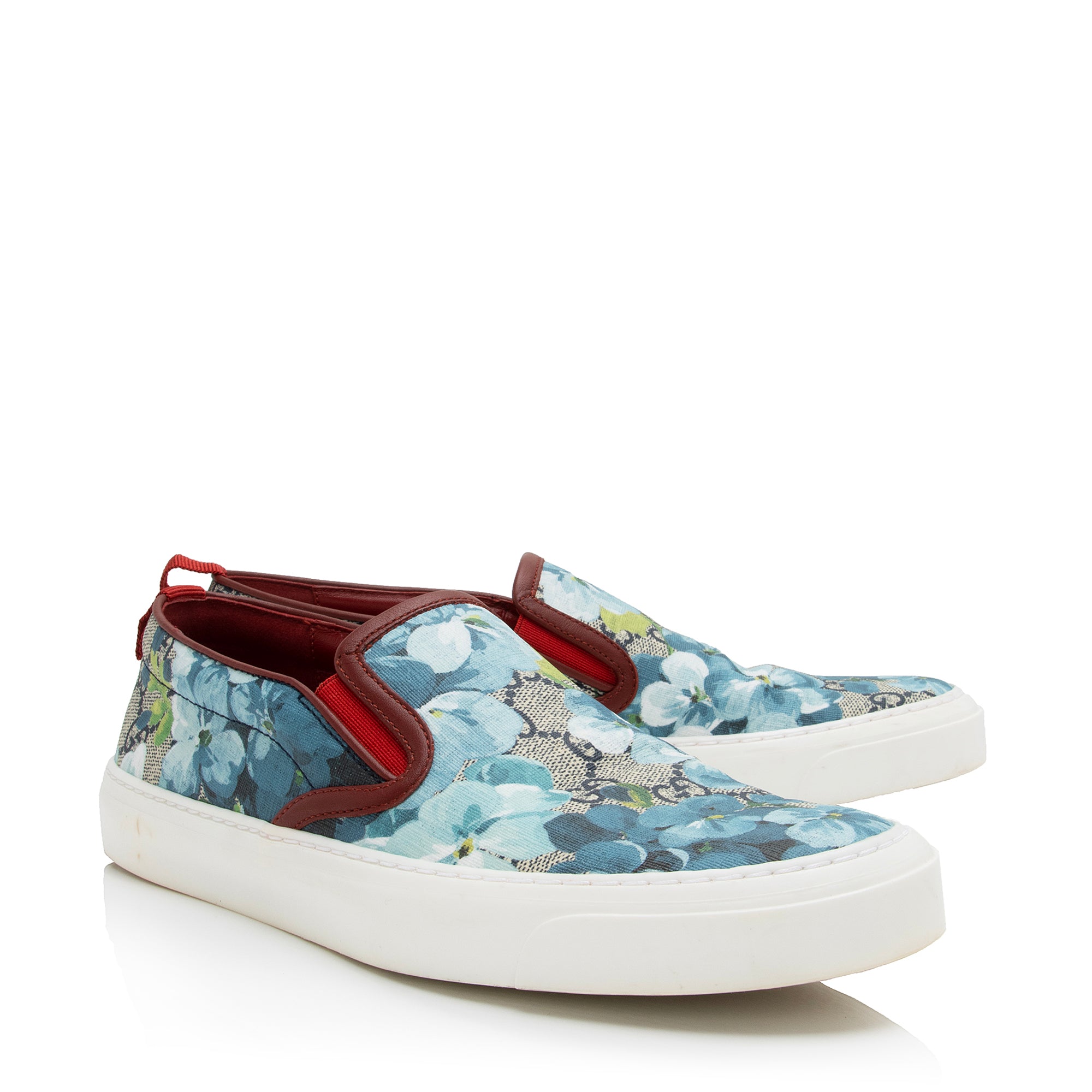 Gucci GG Supreme Monogram Blooms Slip On Sneakers - Size 8.5 / 38.5 (SHF-sfxx3G)