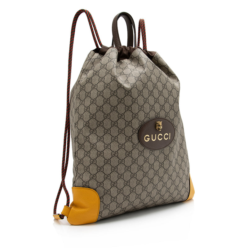 Gucci GG Supreme Neo Vintage Drawstring Backpack (SHF-23809)