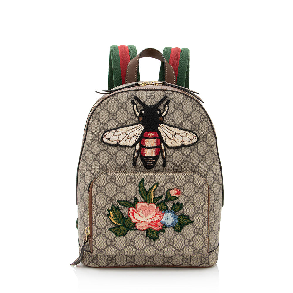 Gucci GG Supreme Souvenir Garden Bee Flower Backpack (SHF-21666)
