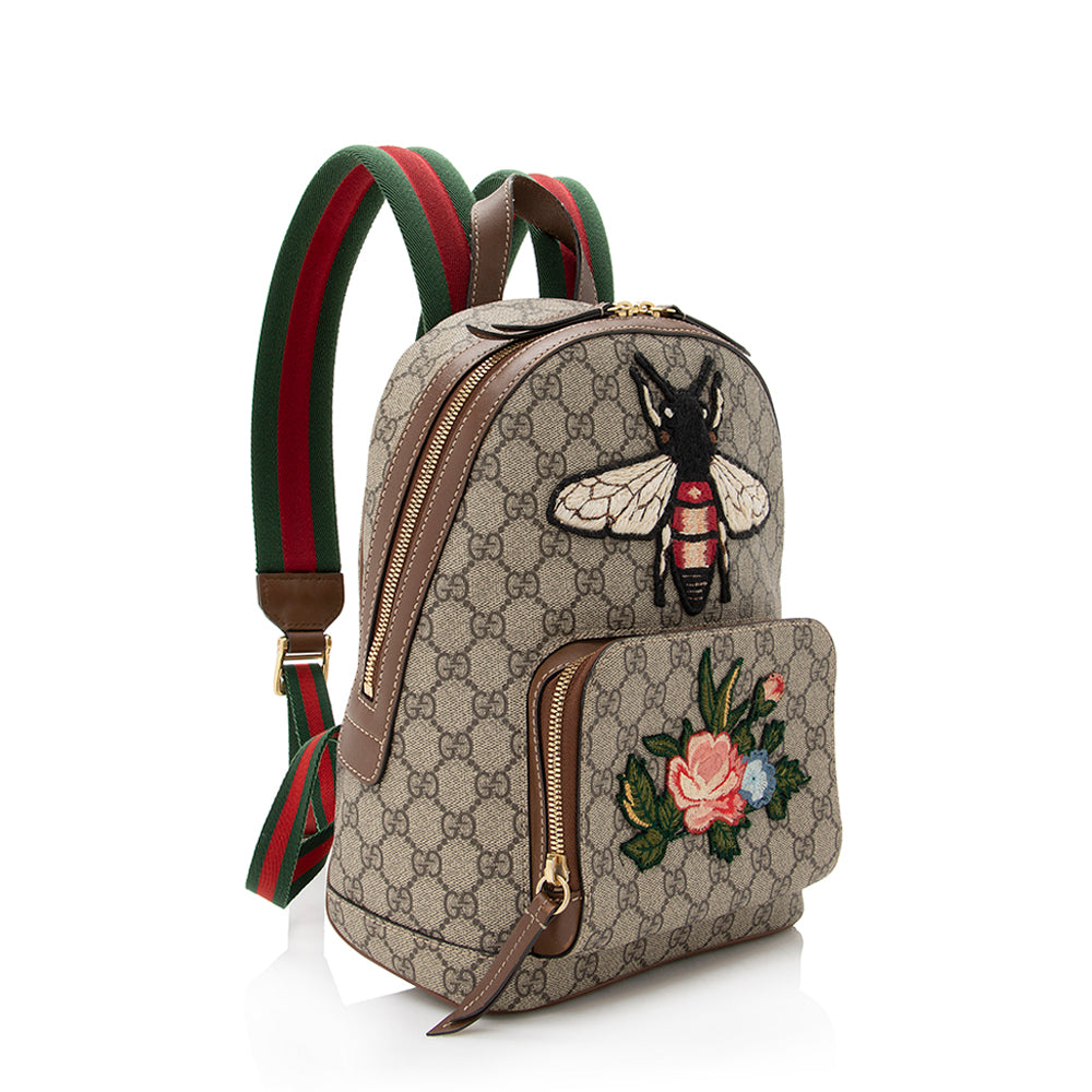 Gucci GG Supreme Souvenir Garden Bee Flower Backpack (SHF-21666)