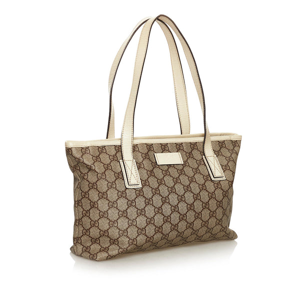 Gucci Medium Logo Print Cotton Tote Bag (SHG-26520) – LuxeDH