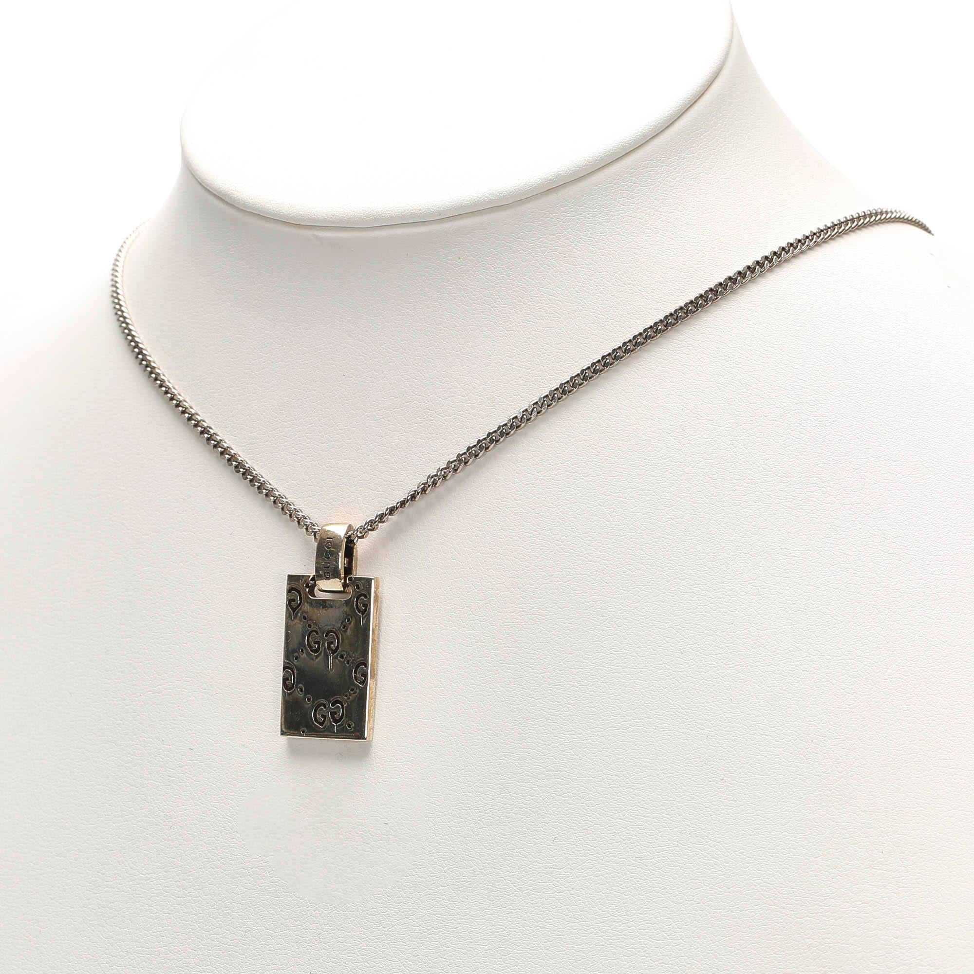 Gucci Ghost Tag Pendant Necklace (SHG-22427)