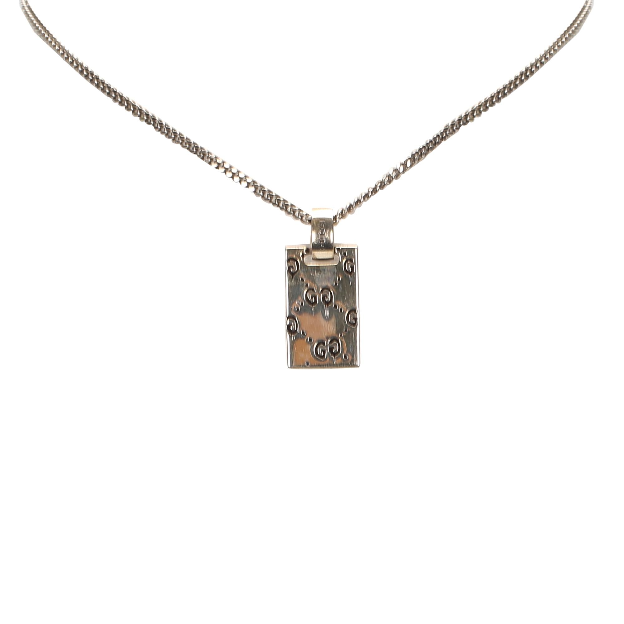 Gucci Ghost Tag Pendant Necklace (SHG-22427)