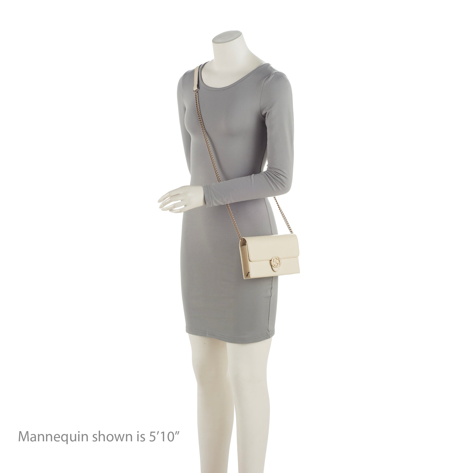 Gucci Grained Calfskin Interlocking G Chain Wallet (SHF-2ZPmCK)