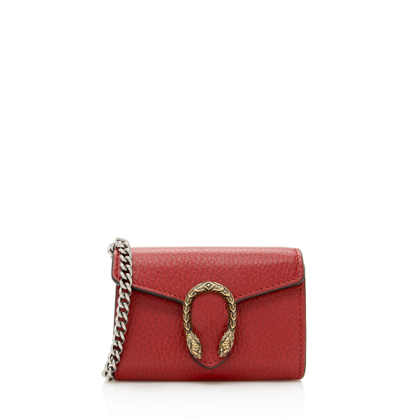 Gucci Grained Leather Dionysus Card Case Chain Bag (SHF-22357