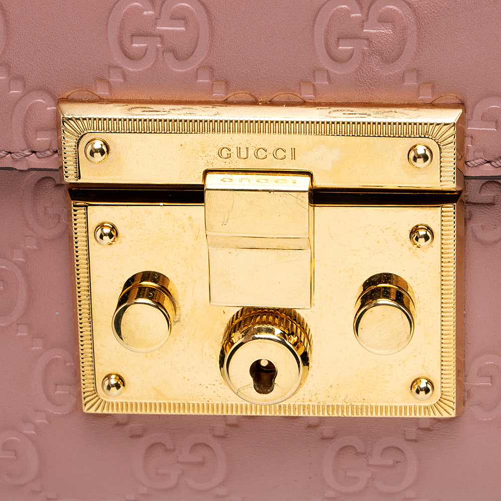 Gucci Guccissima Leather Padlock Medium Shoulder Bag (SHF-18673)