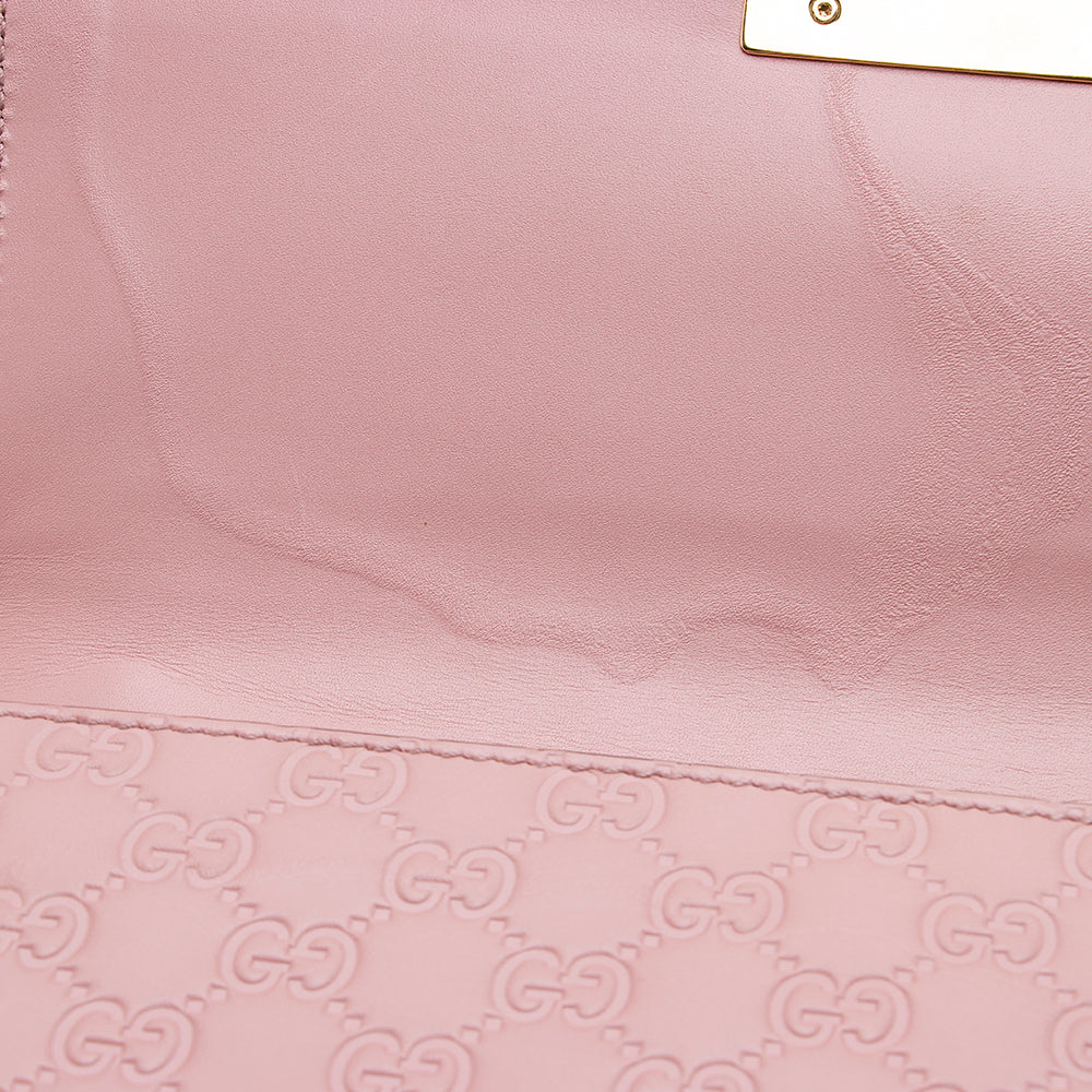 Gucci Guccissima Leather Padlock Medium Shoulder Bag (SHF-18673)