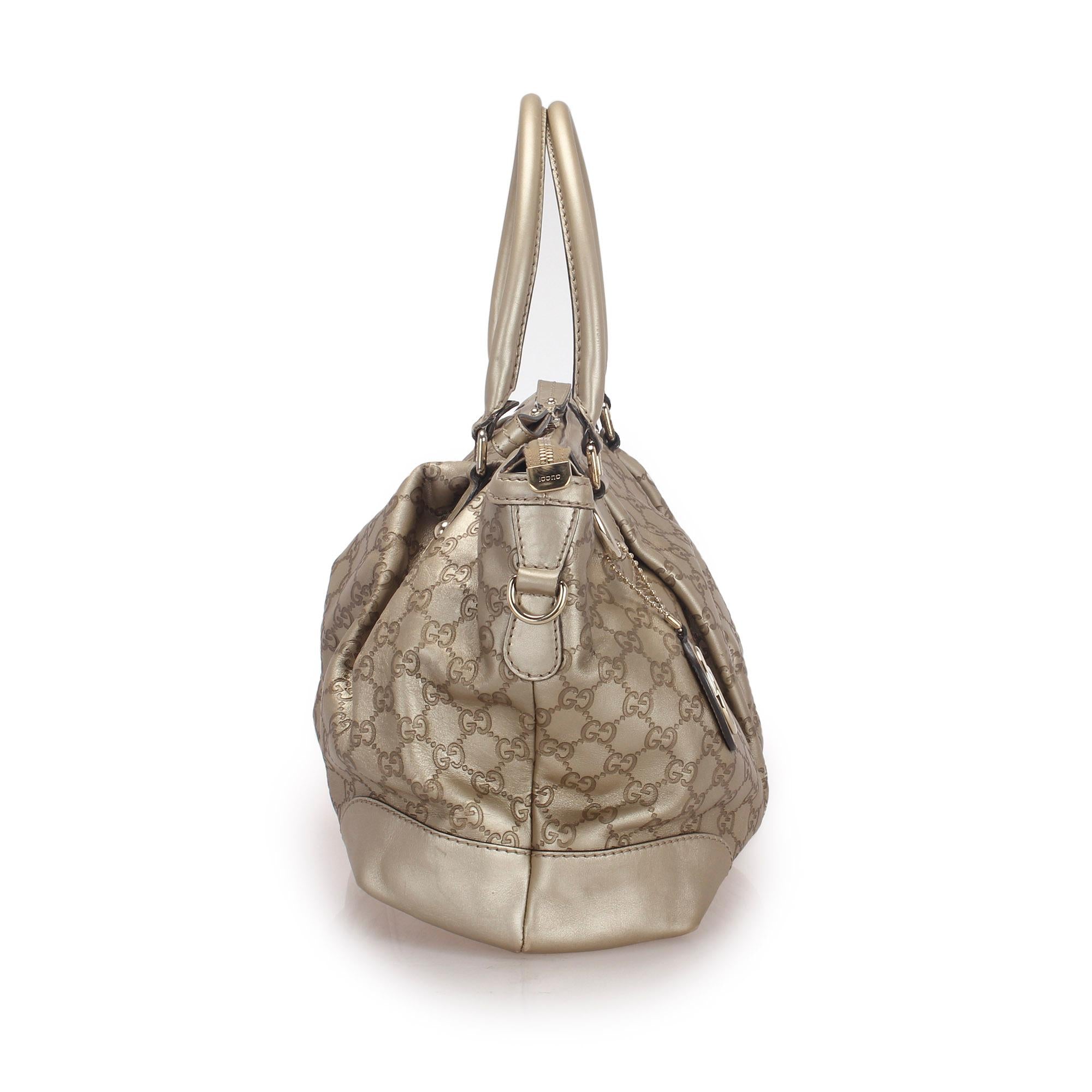 Gucci Guccissima Sukey Leather Satchel (SHG-22760)