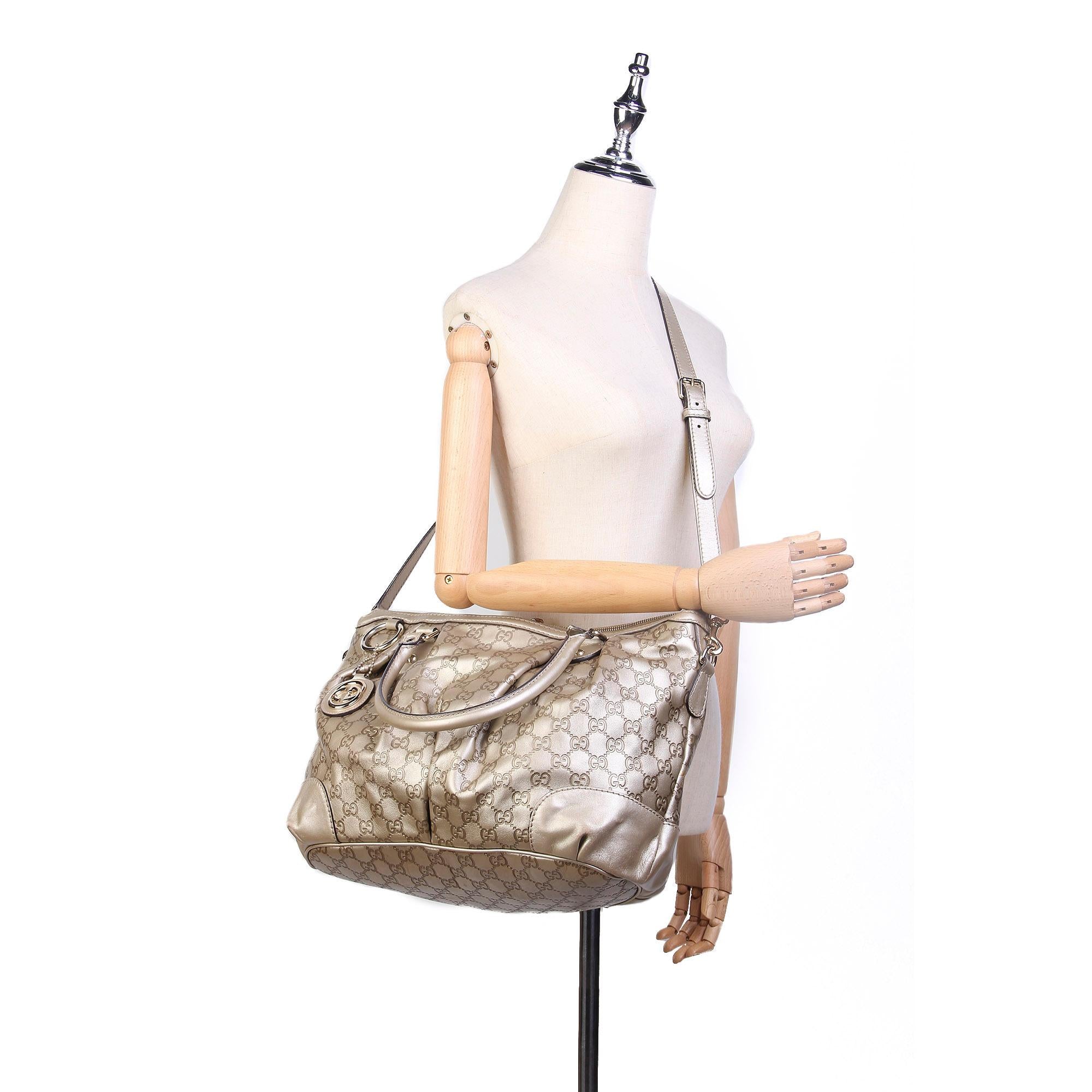 Gucci Guccissima Sukey Leather Satchel (SHG-22760)