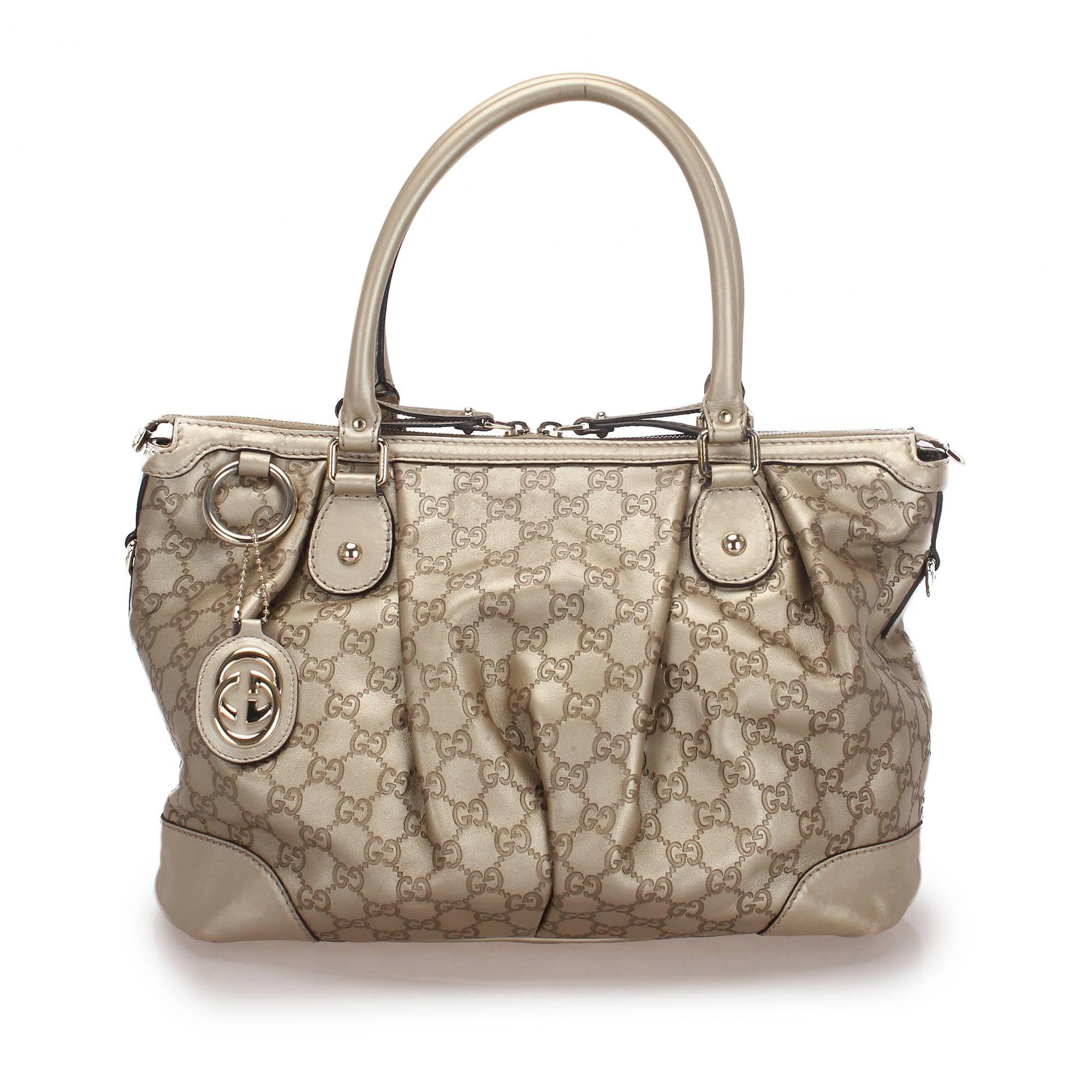 Gucci Guccissima Sukey Leather Satchel (SHG-22760)