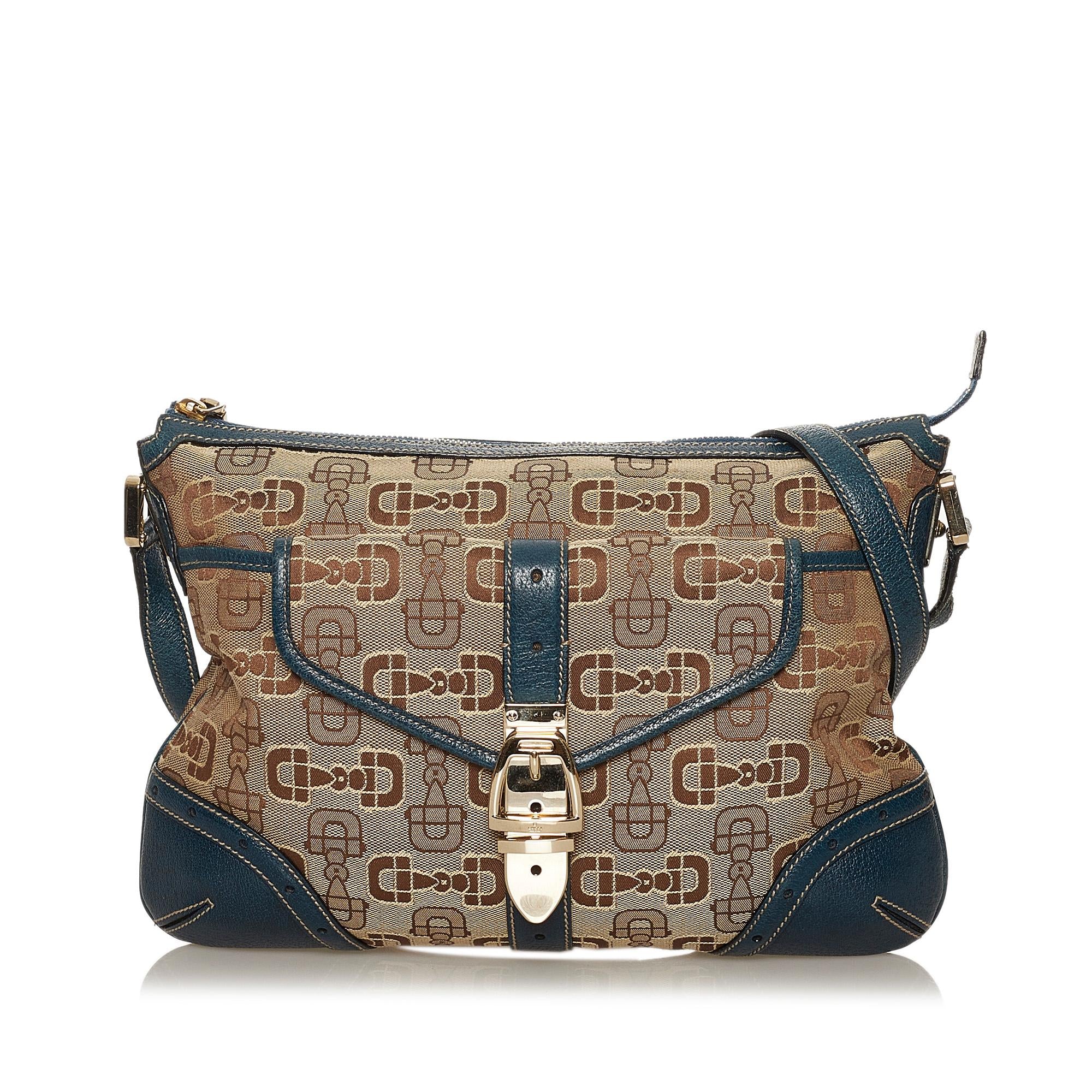 Gucci Horsebit Canvas Crossbody Bag (SHG-28380)