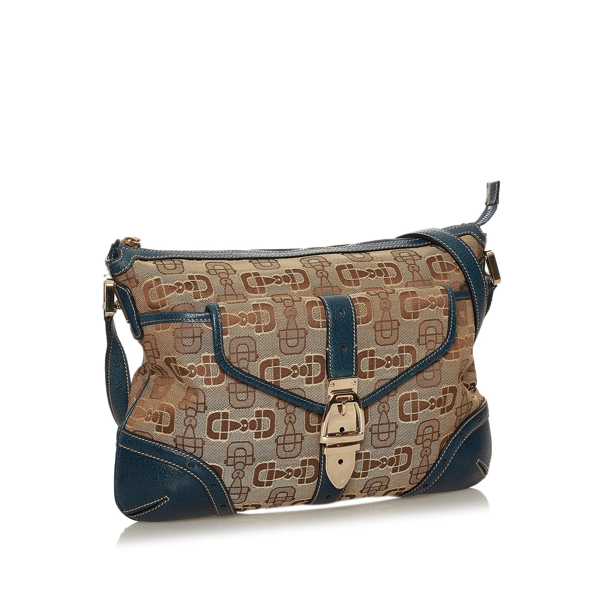 Gucci Horsebit Canvas Crossbody Bag (SHG-28380)
