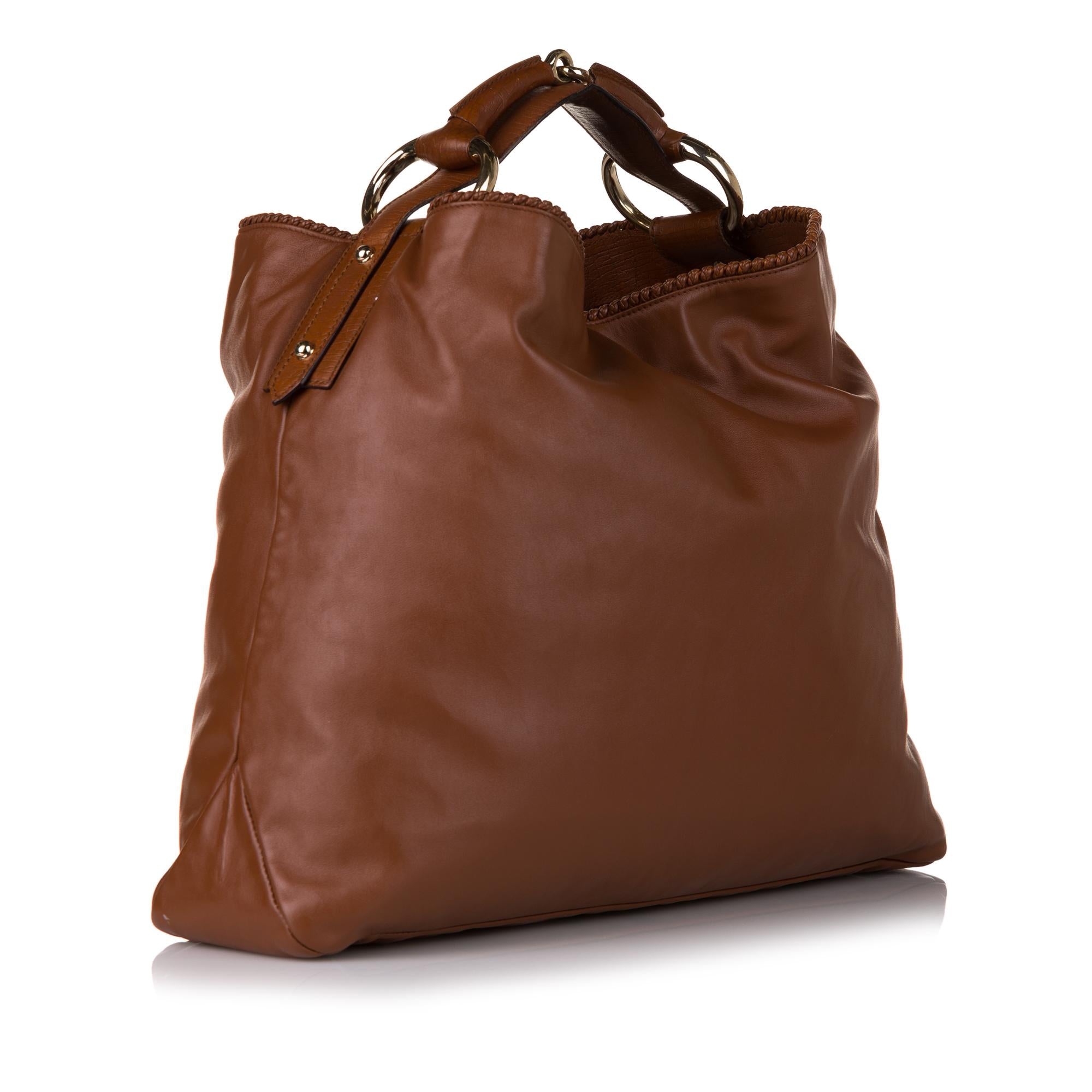 Gucci Horsebit Leather Tote Bag (SHG-32812)