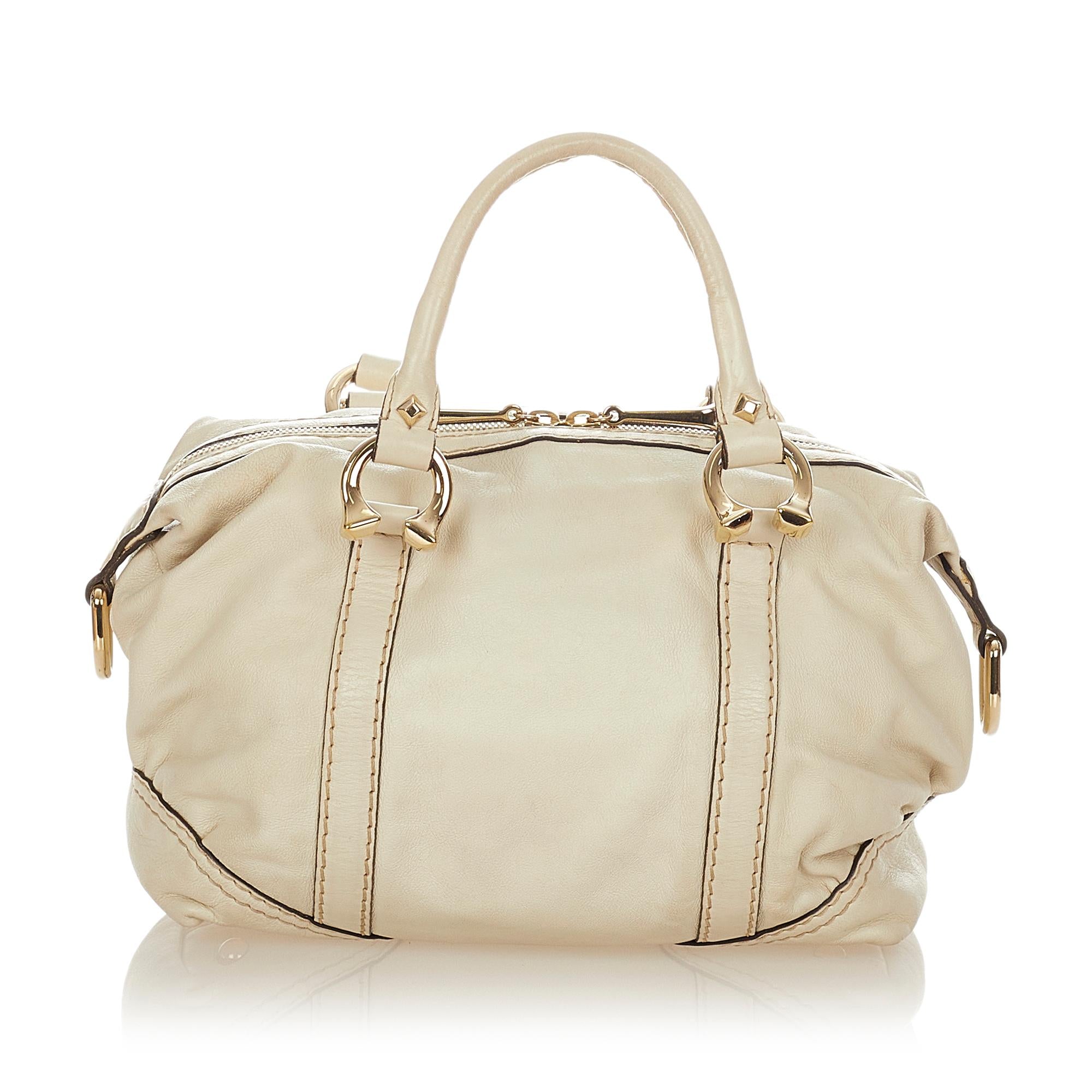 Gucci Horsebit Nail Leather Boston Bag (SHG-24725)