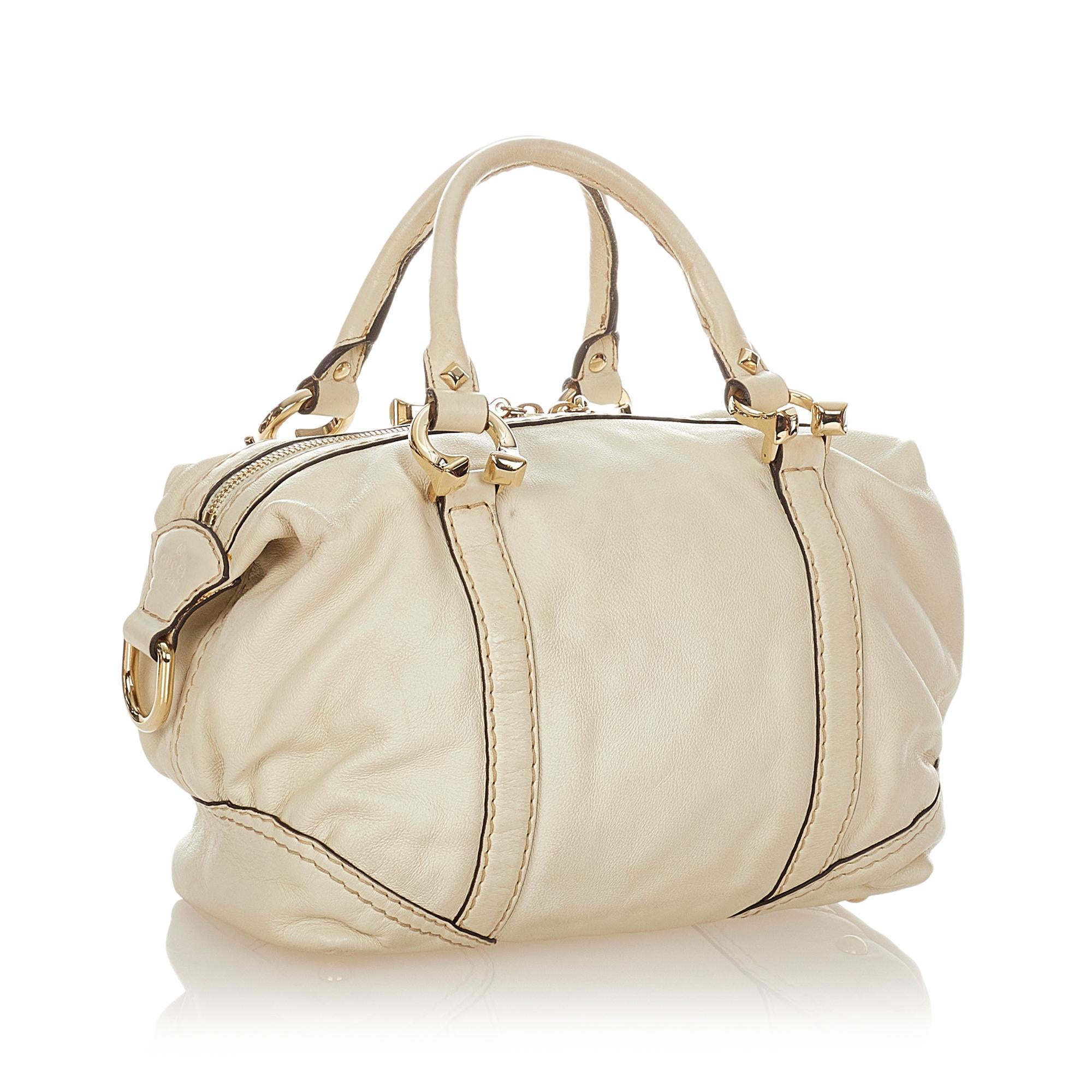 Gucci Horsebit Nail Leather Boston Bag (SHG-24725)