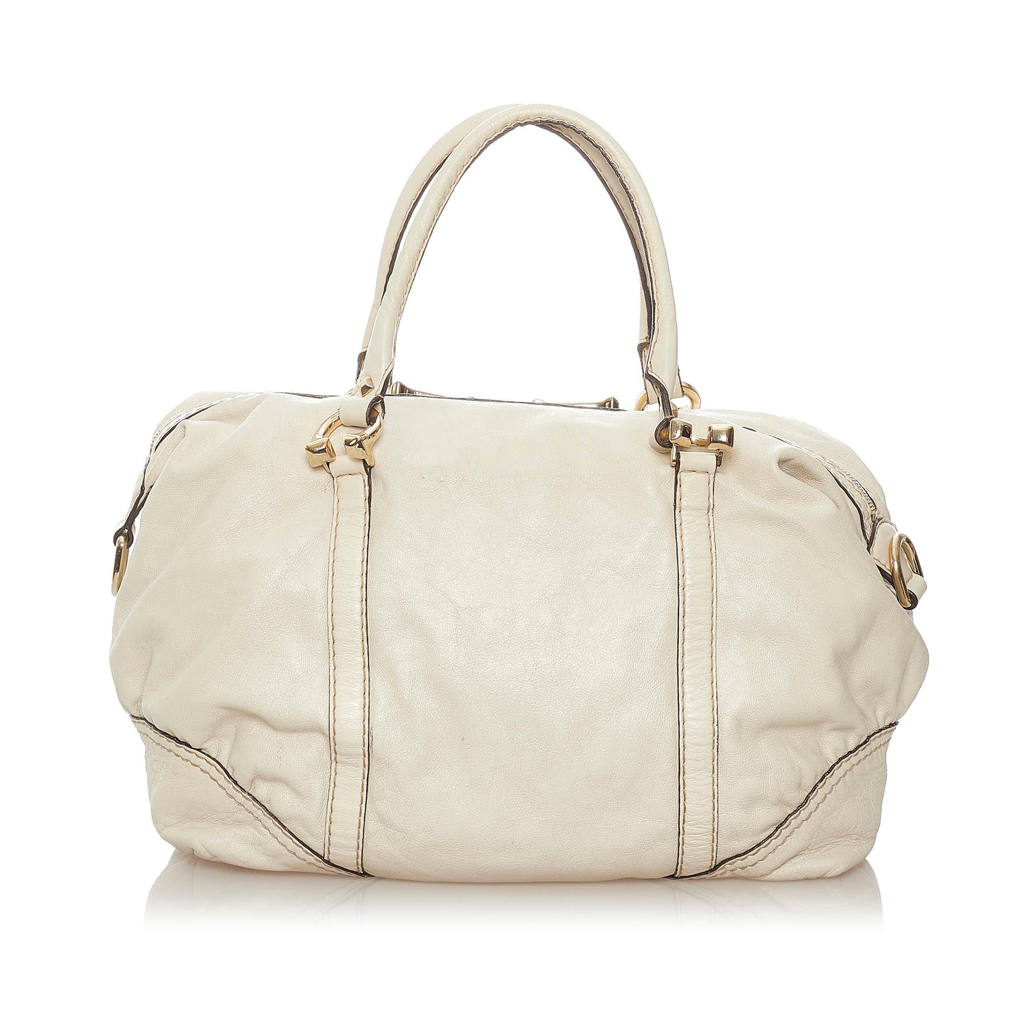 Gucci Horsebit Nail Leather Boston Bag (SHG-28008)