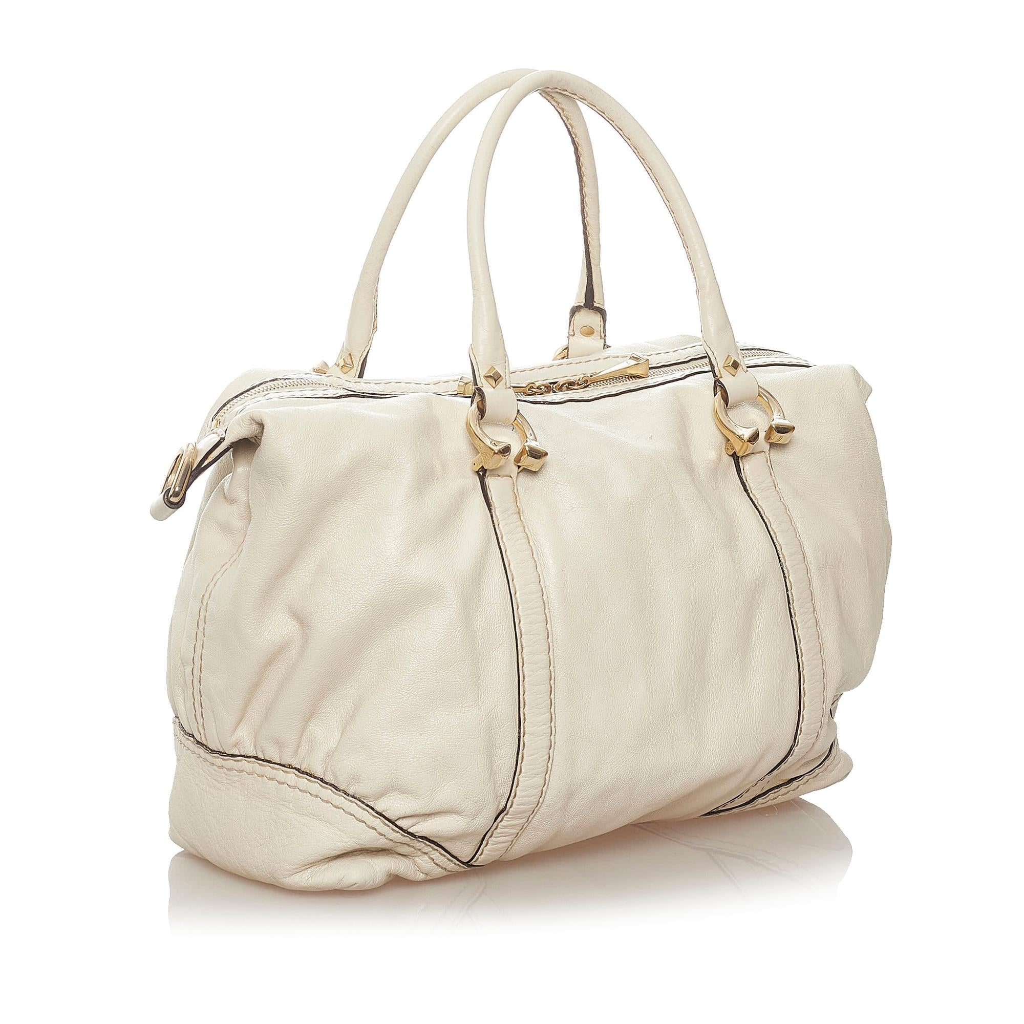 Gucci Horsebit Nail Leather Boston Bag (SHG-28008)