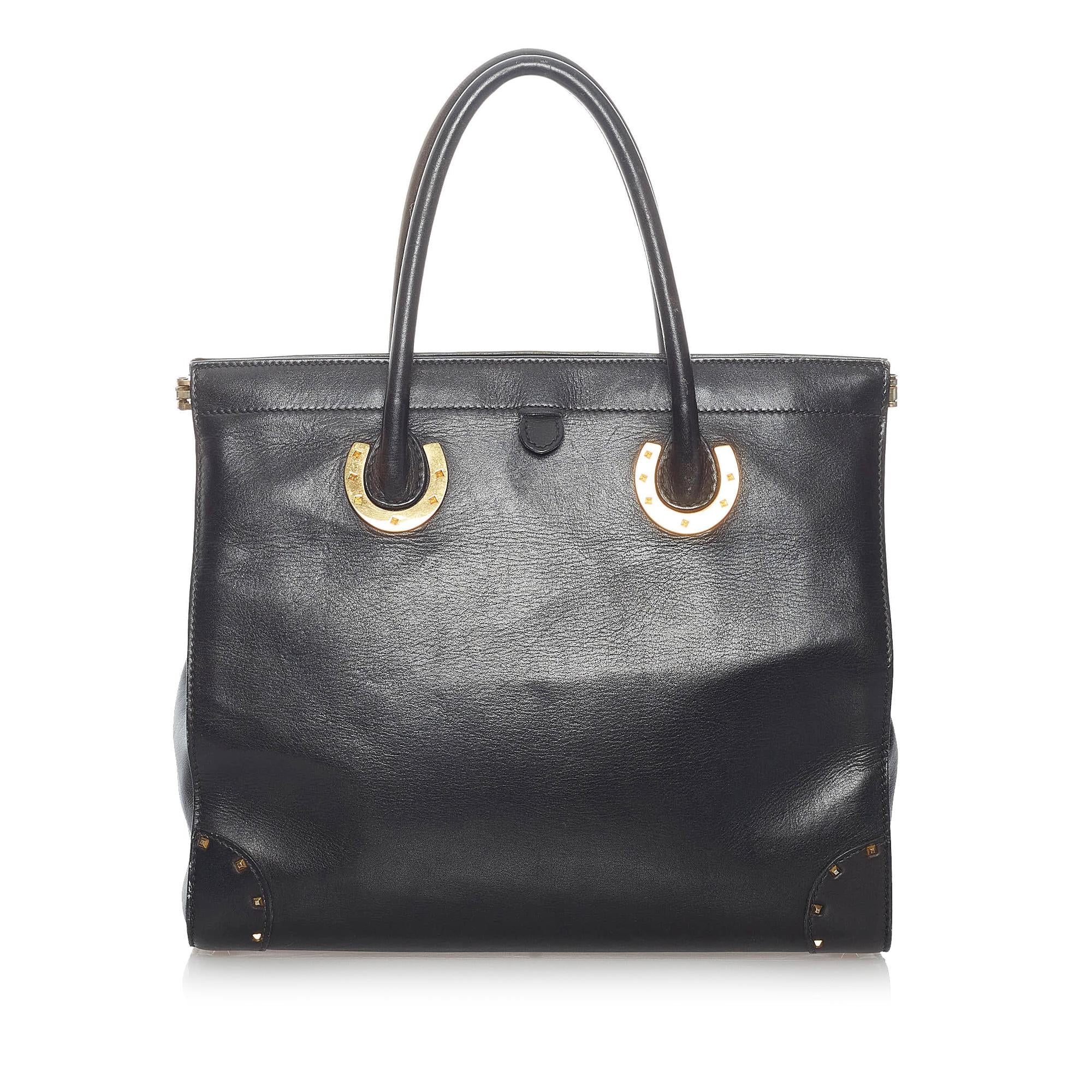 Gucci Horseshoe Leather Tote Bag (SHG-31243)