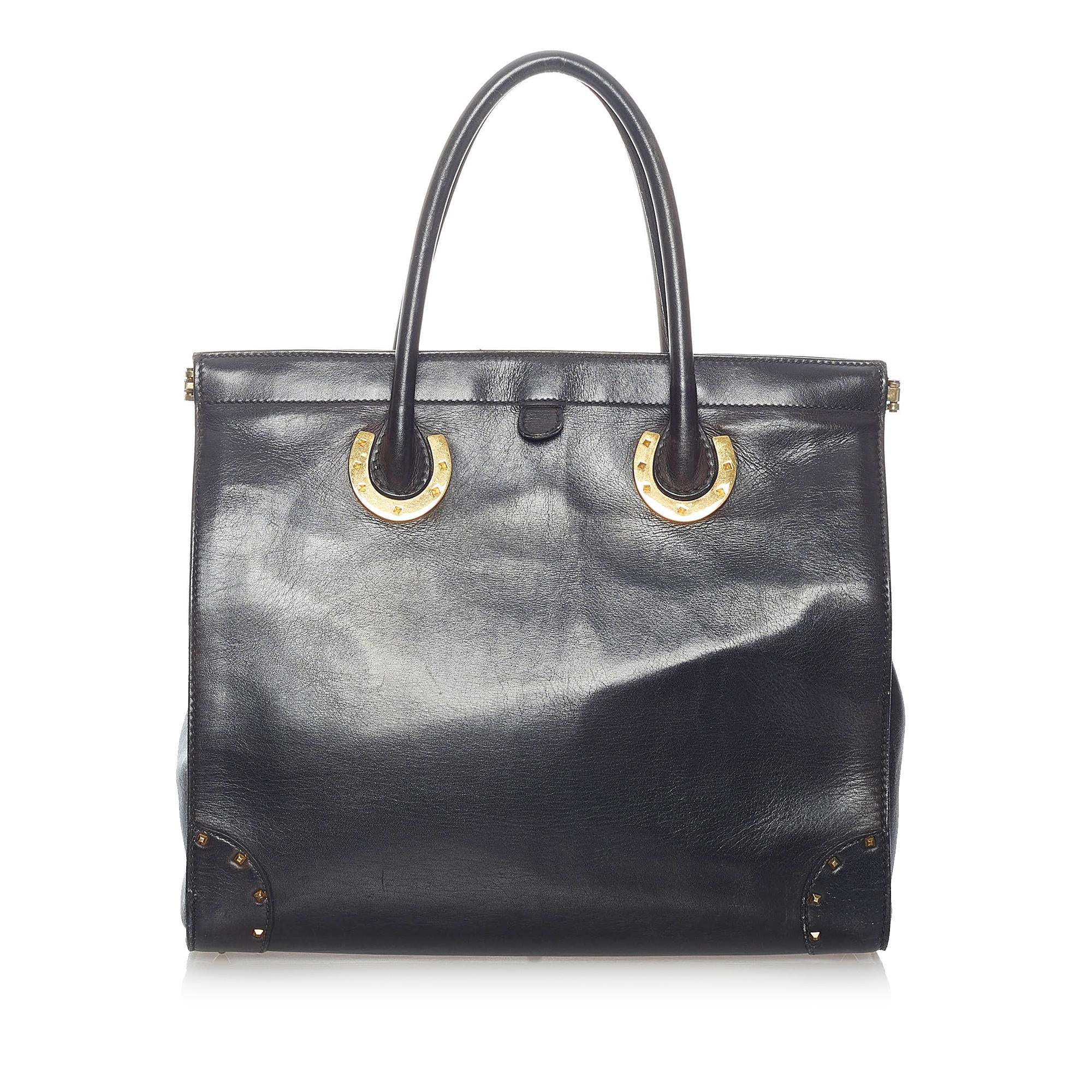 Gucci Horseshoe Leather Tote Bag (SHG-31243)