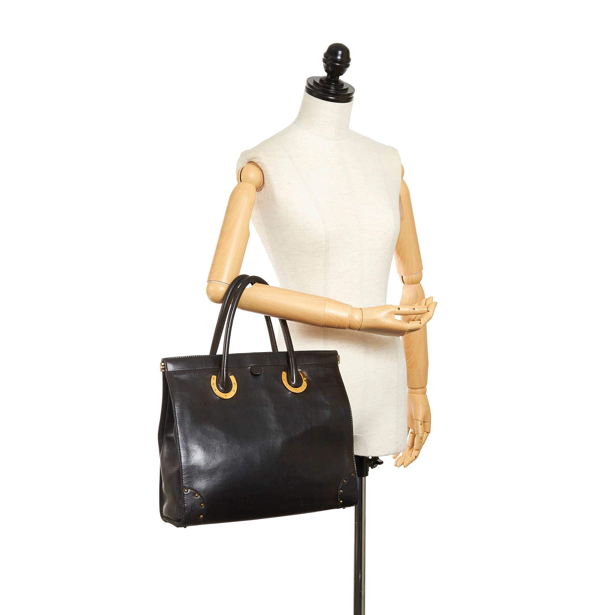 Gucci Horseshoe Leather Tote Bag (SHG-31243)