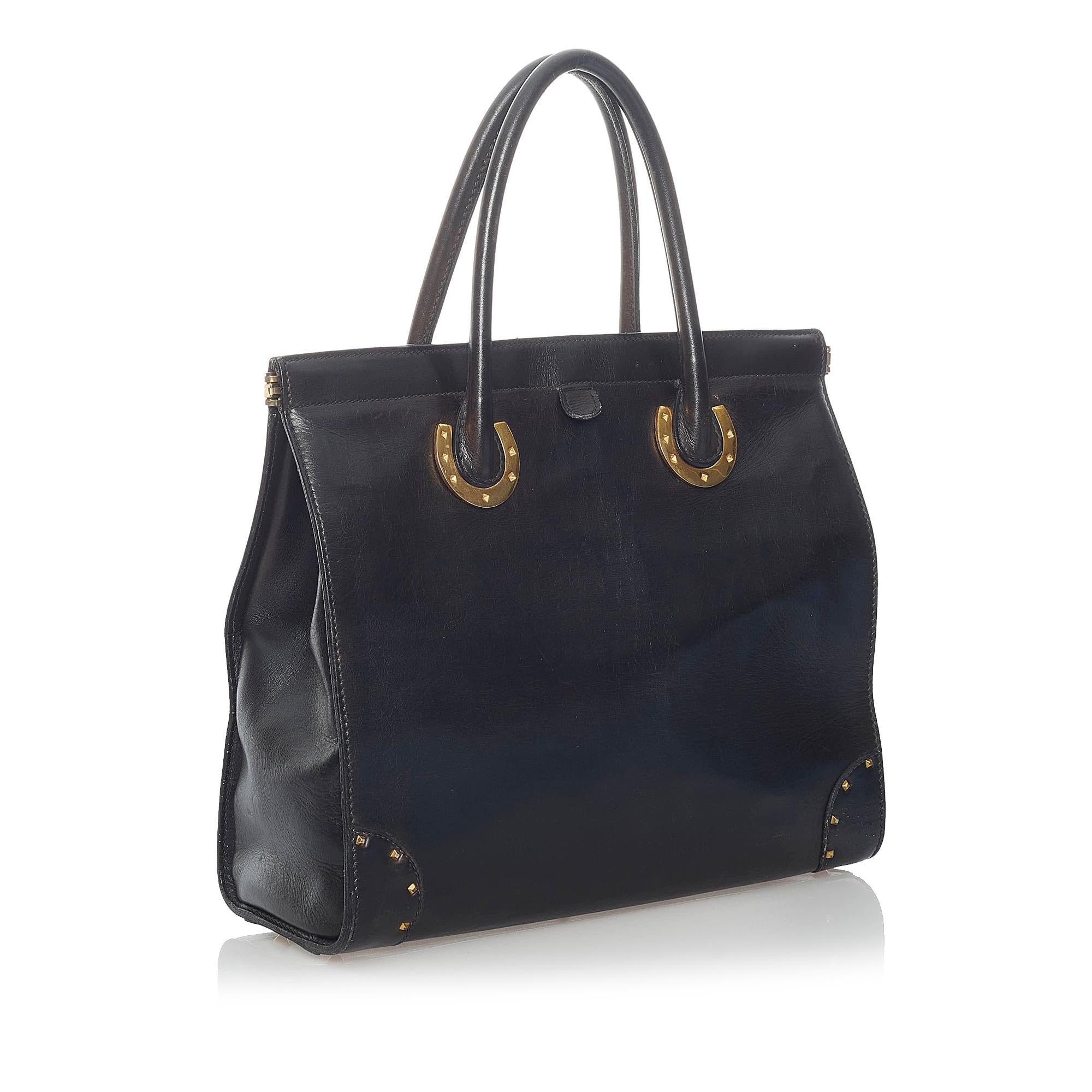 Gucci Horseshoe Leather Tote Bag (SHG-31243)